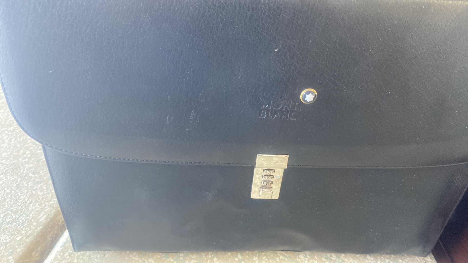 Photo 1 of MONT BLACK LEATHER BRIEFCASE & WOOD DESK CADDY