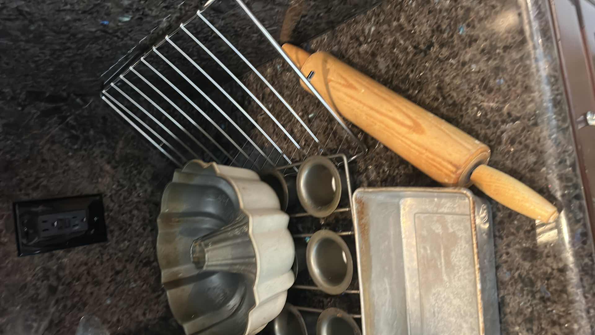 Photo 1 of BAKING SUPPLIES- LARGE MIXING BOWLS, MUFFIN TIN, COOLING RACK, ROLLING PIN & MORE