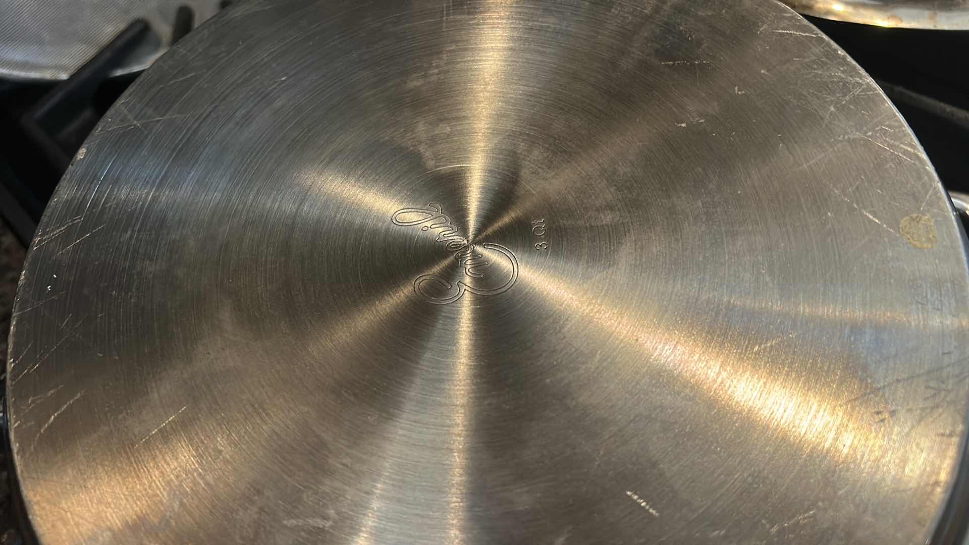 Photo 1 of 3 EMERIL SKILLETS AND 4 OIL SPATTER COVERS