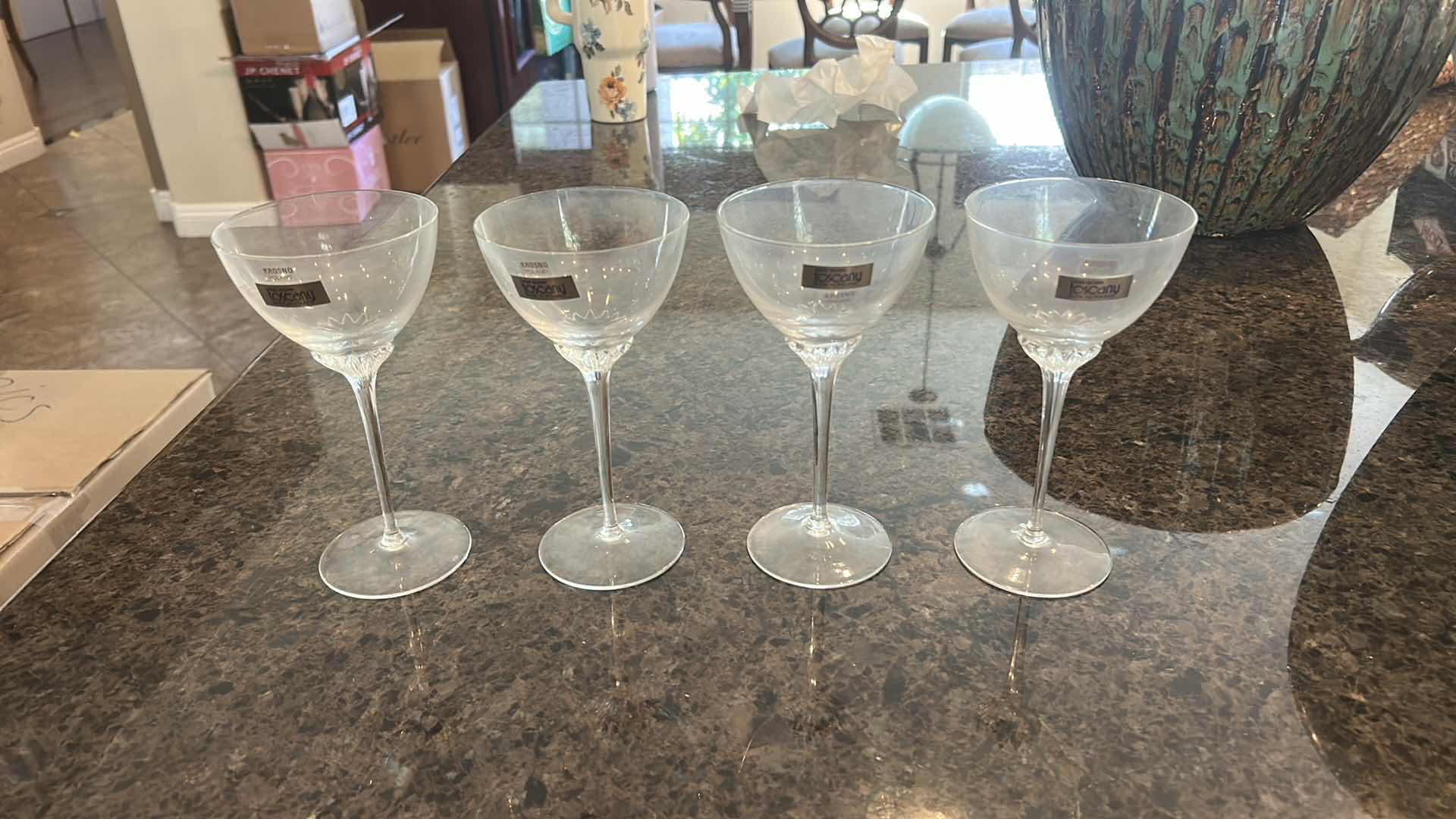 Photo 1 of 4-KROSNO POLAND CRYSTAL COCKTAIL GLASSES