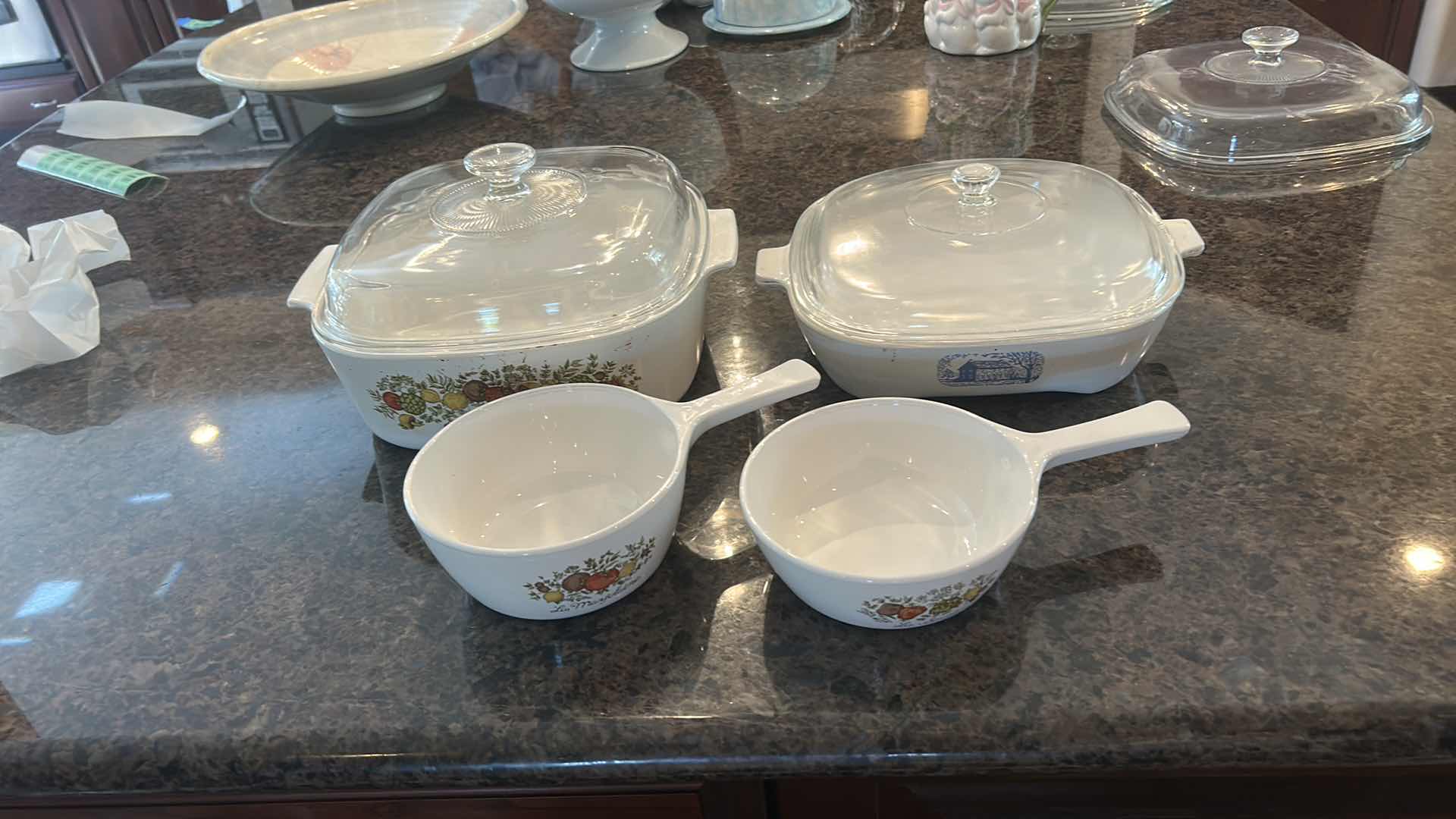 Photo 1 of VINTAGE CORNING WARE- LIDDED CASSEROLE DISHES AND SAUCE PANS