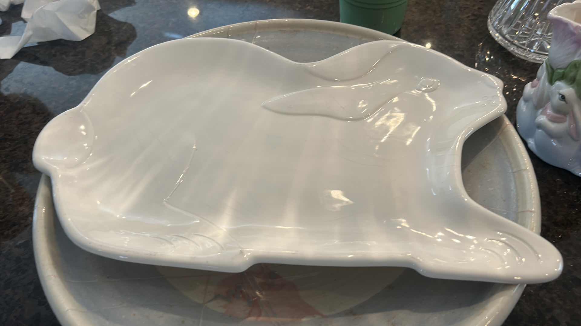 Photo 1 of CERAMIC PLATTERS, LIDDED CHEESE DISH, PASTEL POTS AND PITCHER