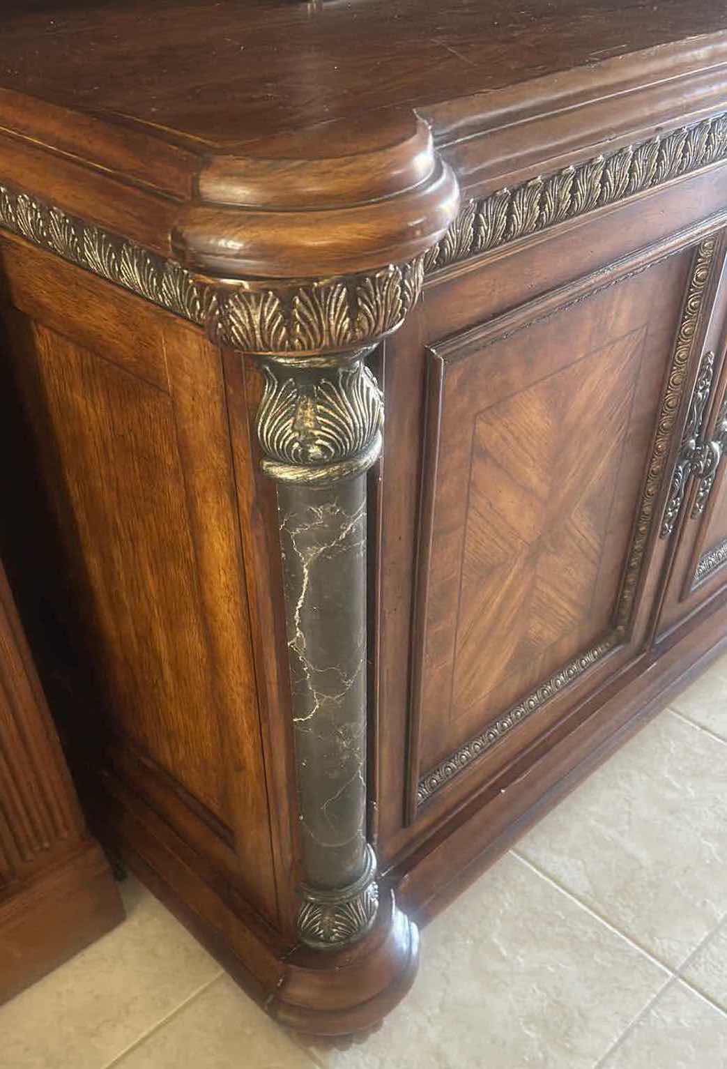 Photo 1 of TRADITIONAL MEDITERRANEAN STYLE CREDENZA W INTRICATE LEAF DESIGN 47" X 25" H 32"