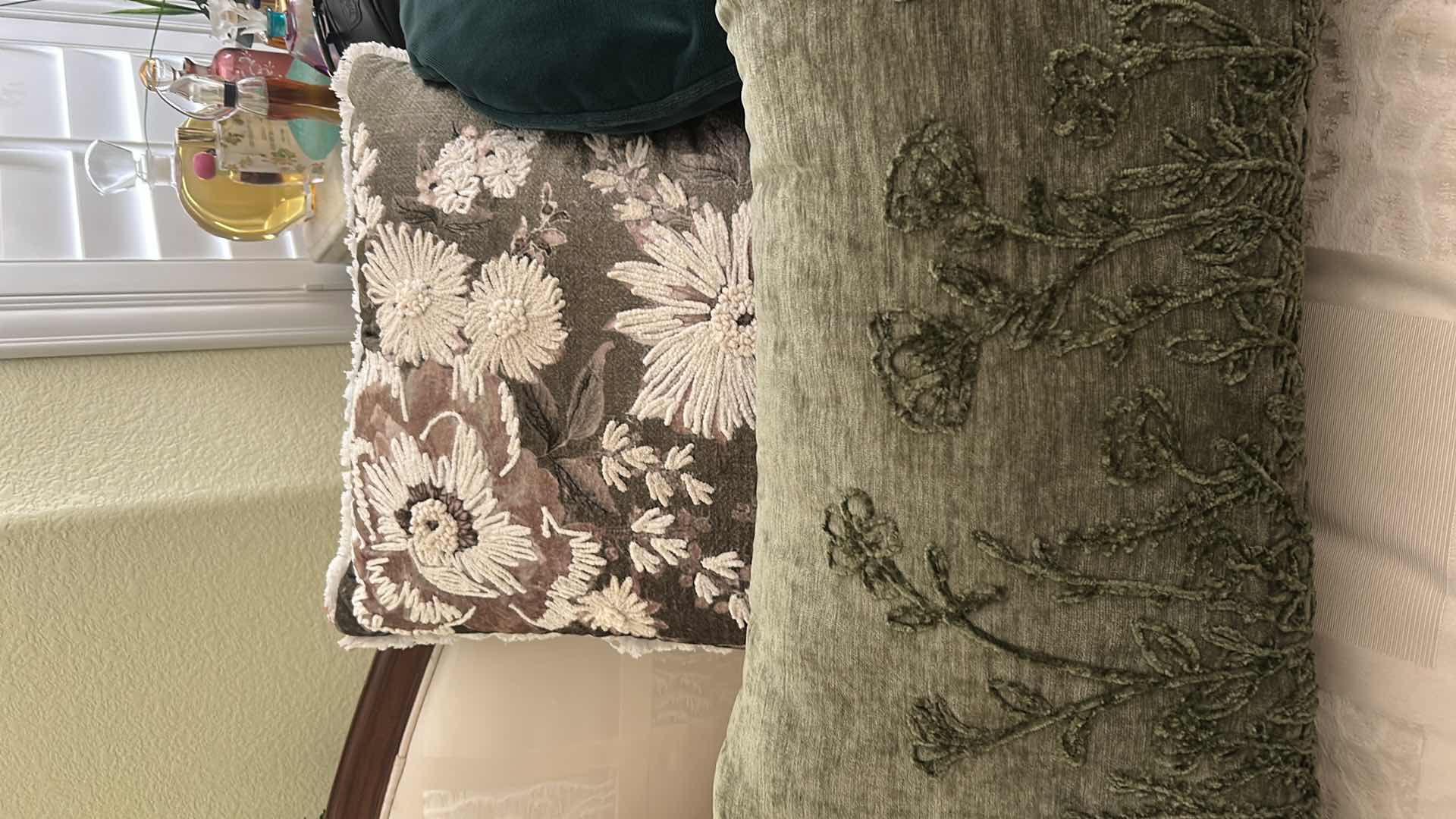 Photo 1 of 5- DECORATIVE EMERALD GREEN PILLOWS