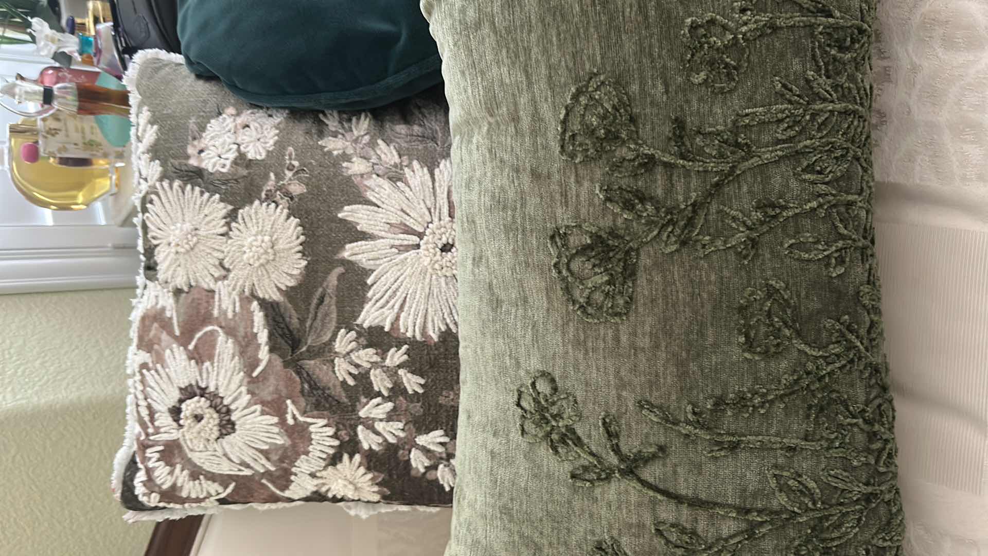 Photo 1 of 5- DECORATIVE EMERALD GREEN PILLOWS