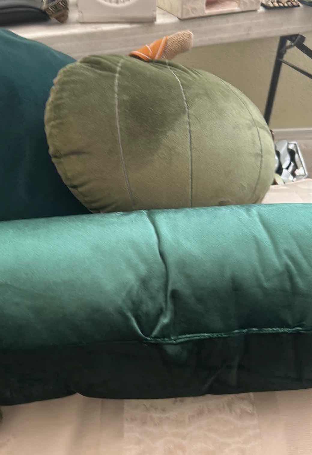 Photo 1 of 5- DECORATIVE EMERALD GREEN PILLOWS