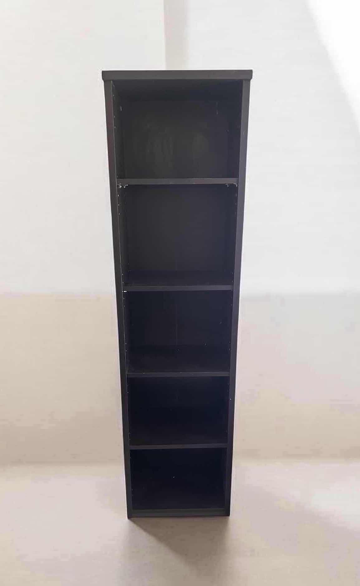 Photo 1 of BLACK NARROW MINIMALIST BOOKCASE W 5 ADJUSTABLE SHELVES 19"X 13" H 71"