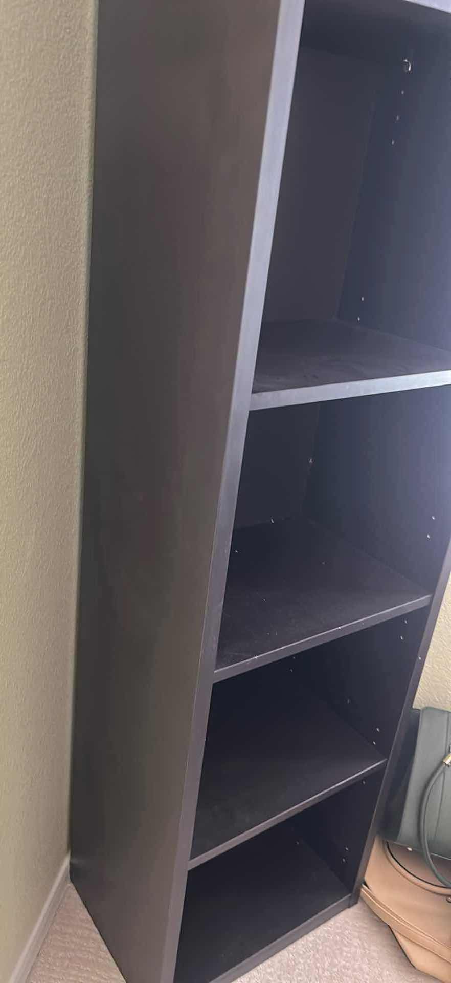 Photo 1 of BLACK NARROW MINIMALIST BOOKCASE W 5 ADJUSTABLE SHELVES 19"X 13" H 71"