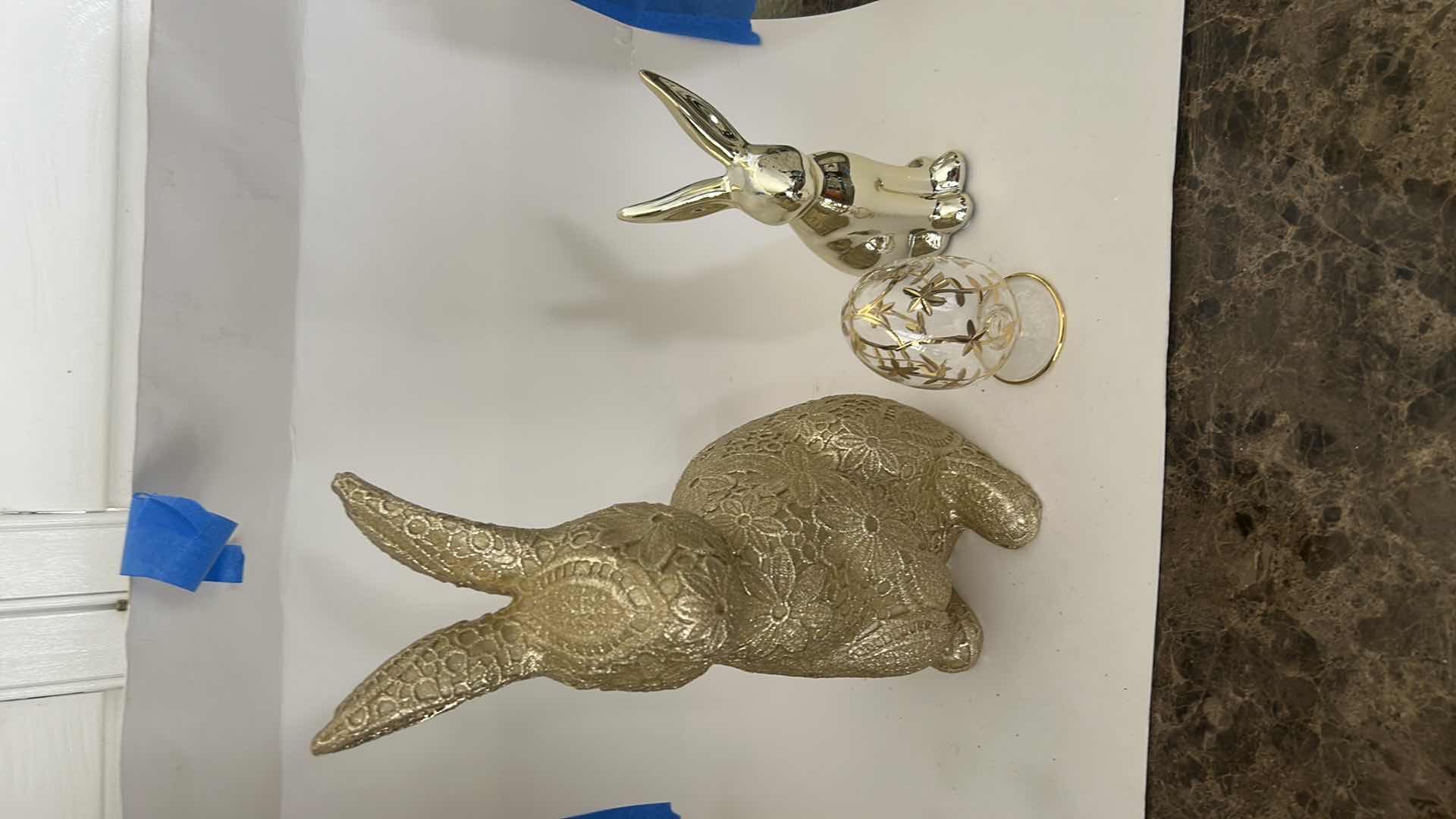 Photo 1 of 3 PC GOLD TONE EASTER DECOR ( TALLEST H15”)