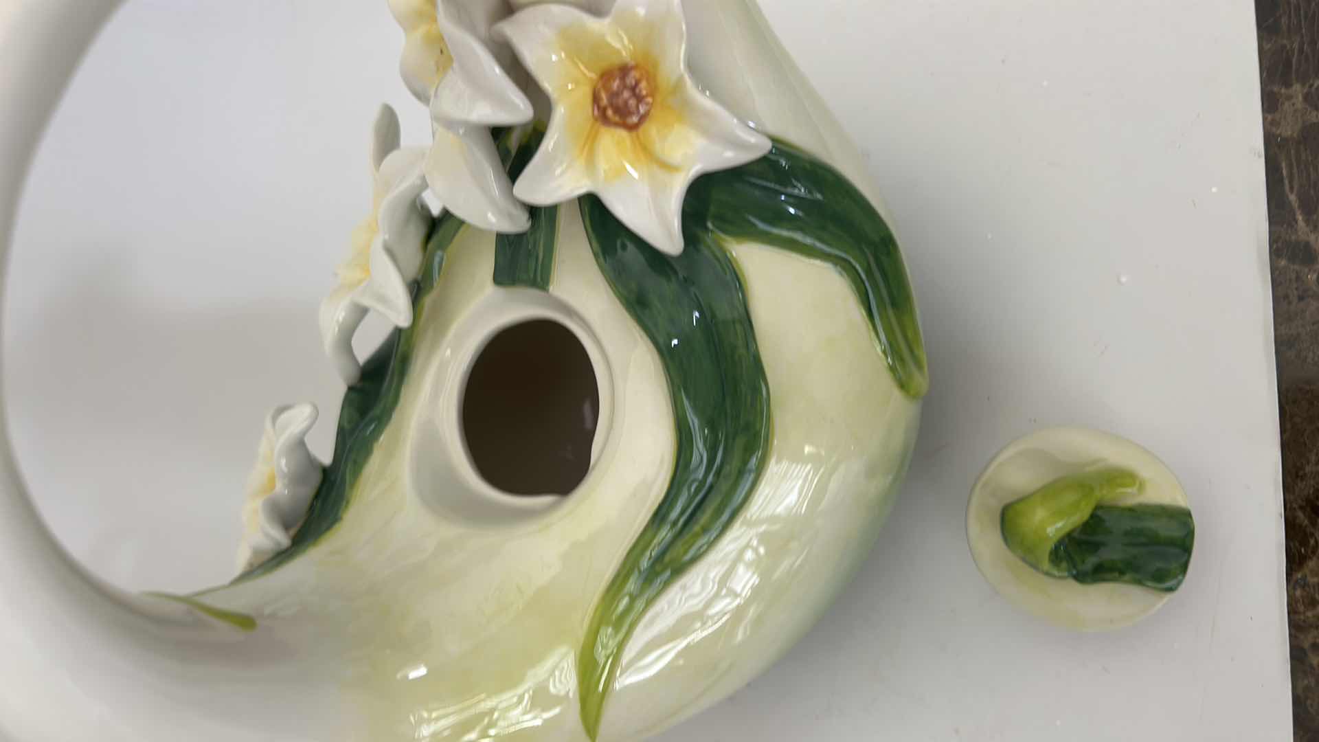Photo 1 of 2 PORCELAIN KITCHEN ITEMS- CANISTER AND PITCHER