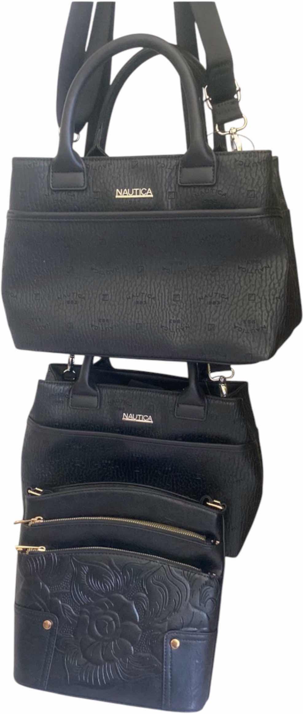 Photo 1 of 3-BLACK HANDBAGS, (2 NAUTICA)