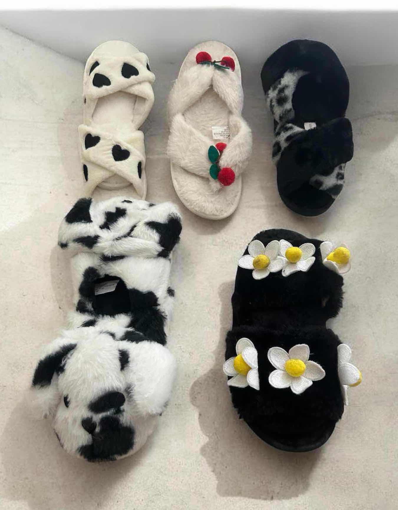 Photo 1 of 5- PLUSH SLIPPERS 2 SMALL 2 MED 1 LARGE