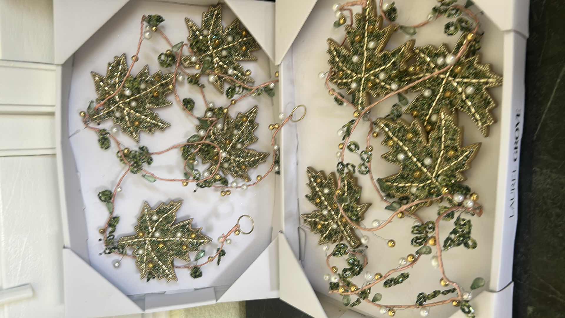 Photo 1 of 2- 6FT BEADED GARLAND & SET OF 6 TREE CLIPS