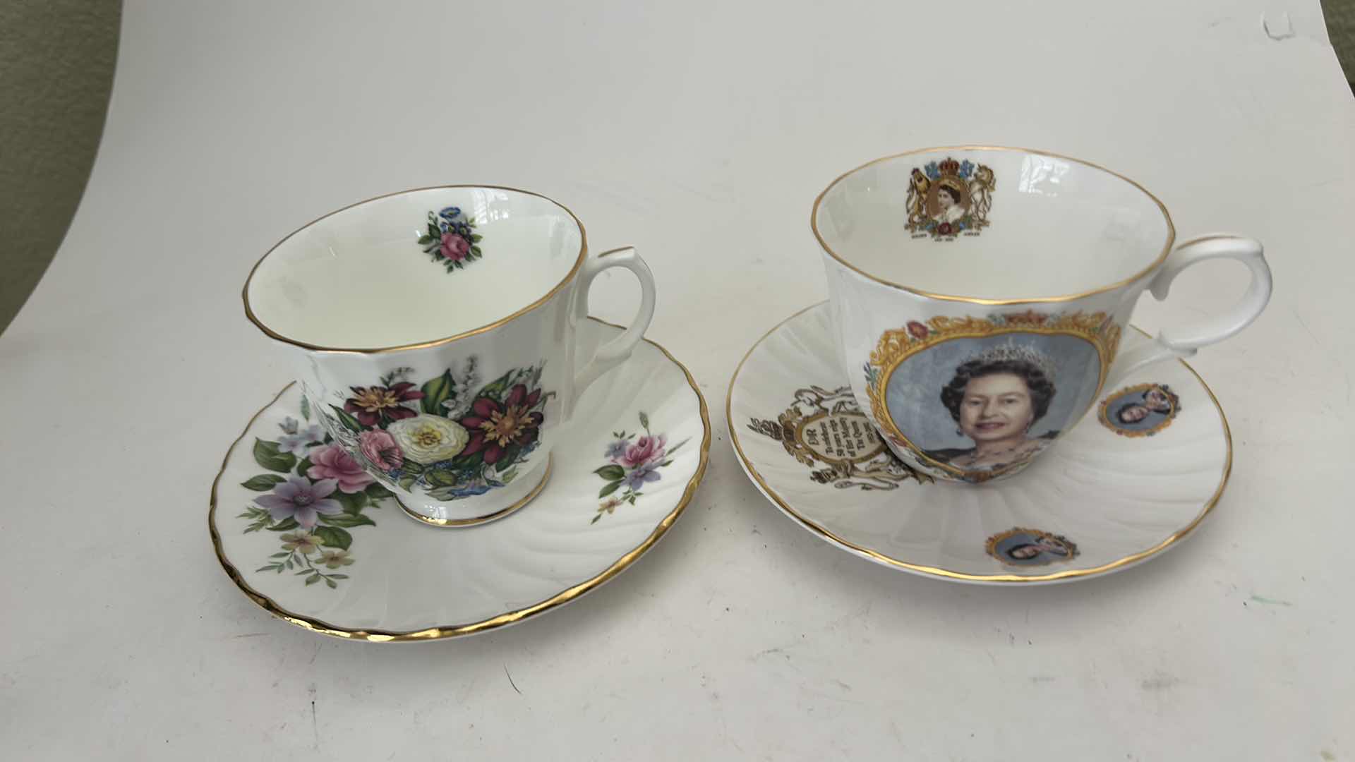 Photo 1 of 2 VINTAGE PORCELAIN TEACUPS AND SAUCERS