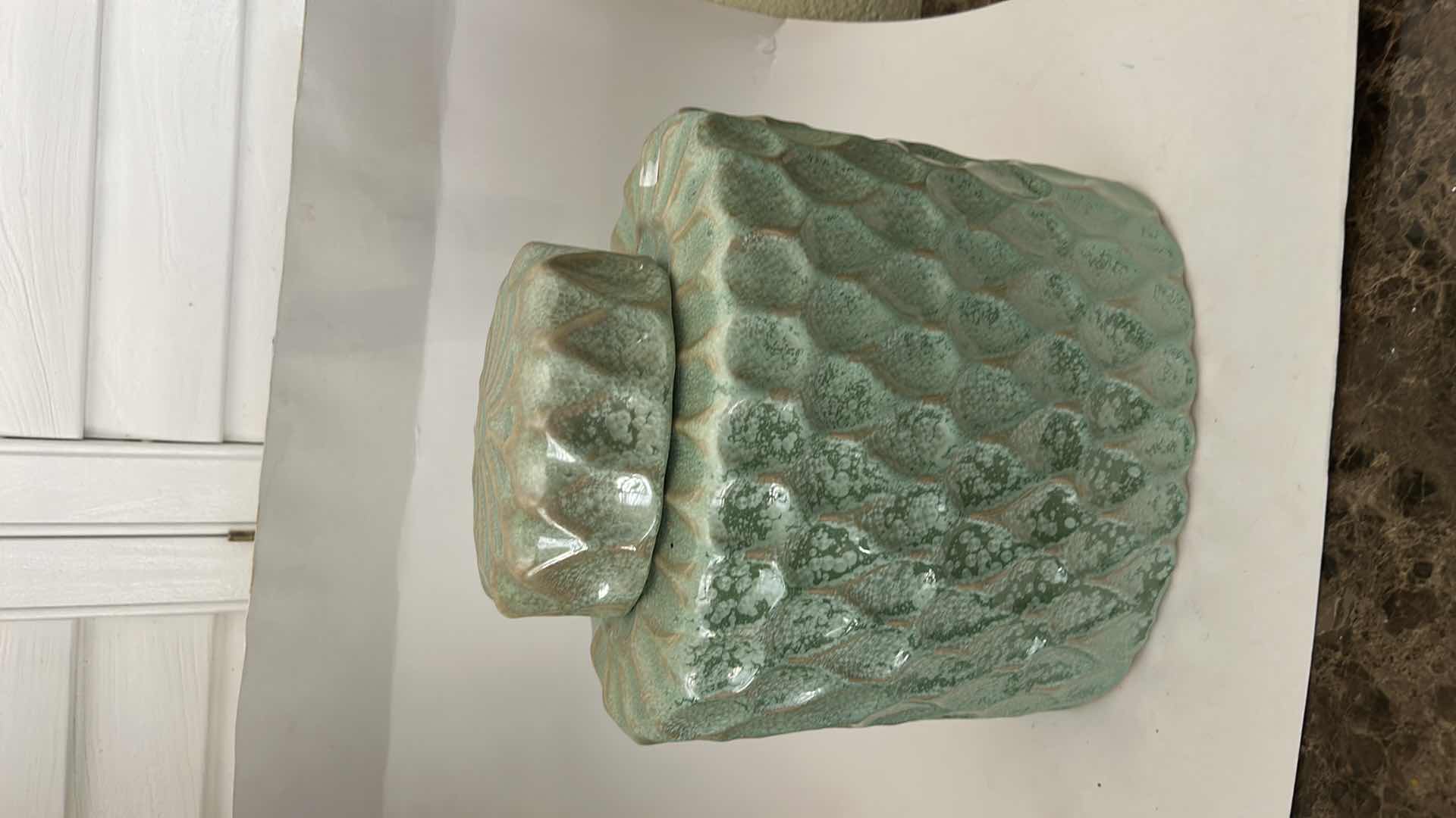 Photo 1 of SAGE TEARDROP CANISTER DETAILS $65 12” x H13”