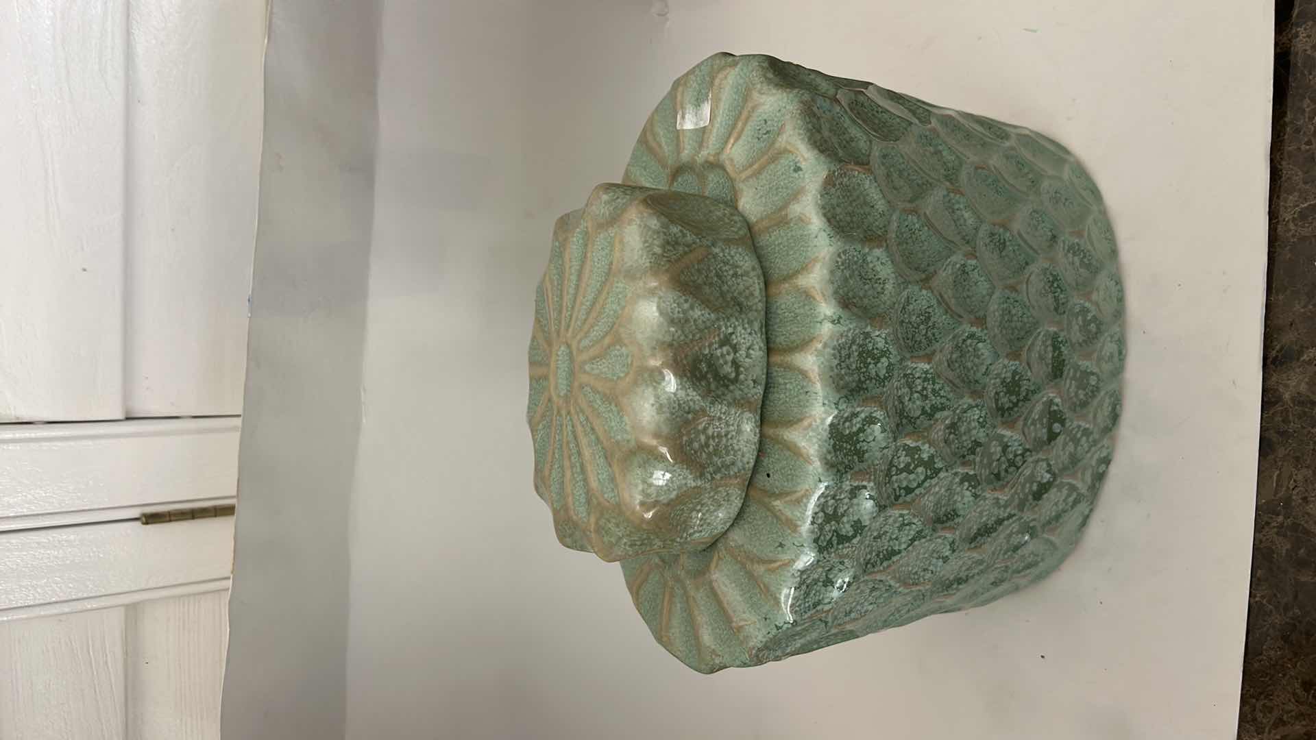 Photo 1 of SAGE TEARDROP CANISTER DETAILS $65 12” x H13”