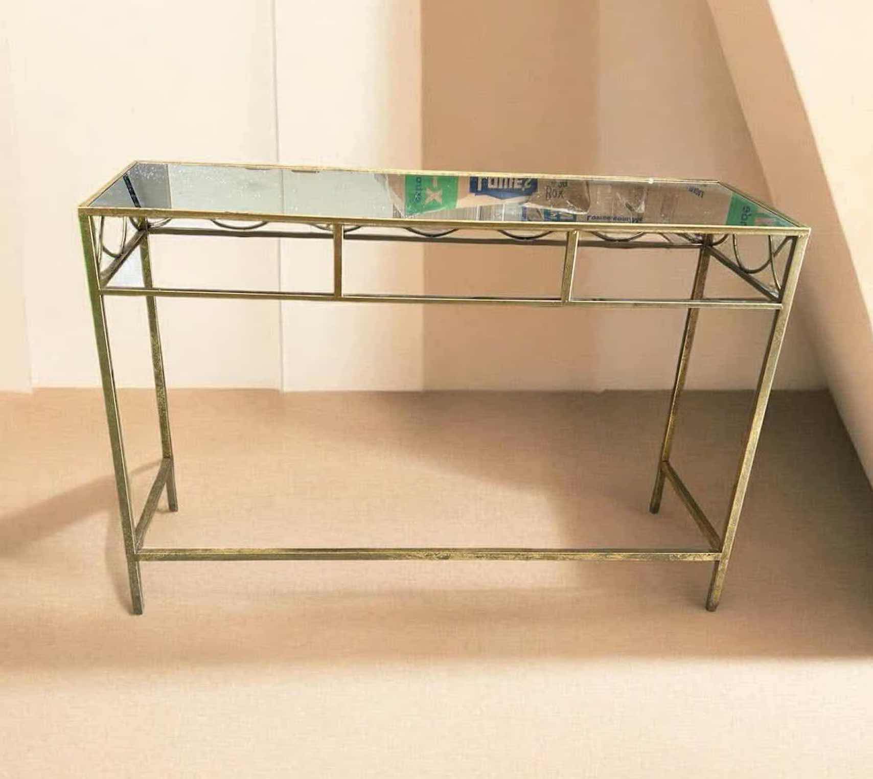 Photo 1 of GOLD CONSOLE TABLE 47" 18" H 32"