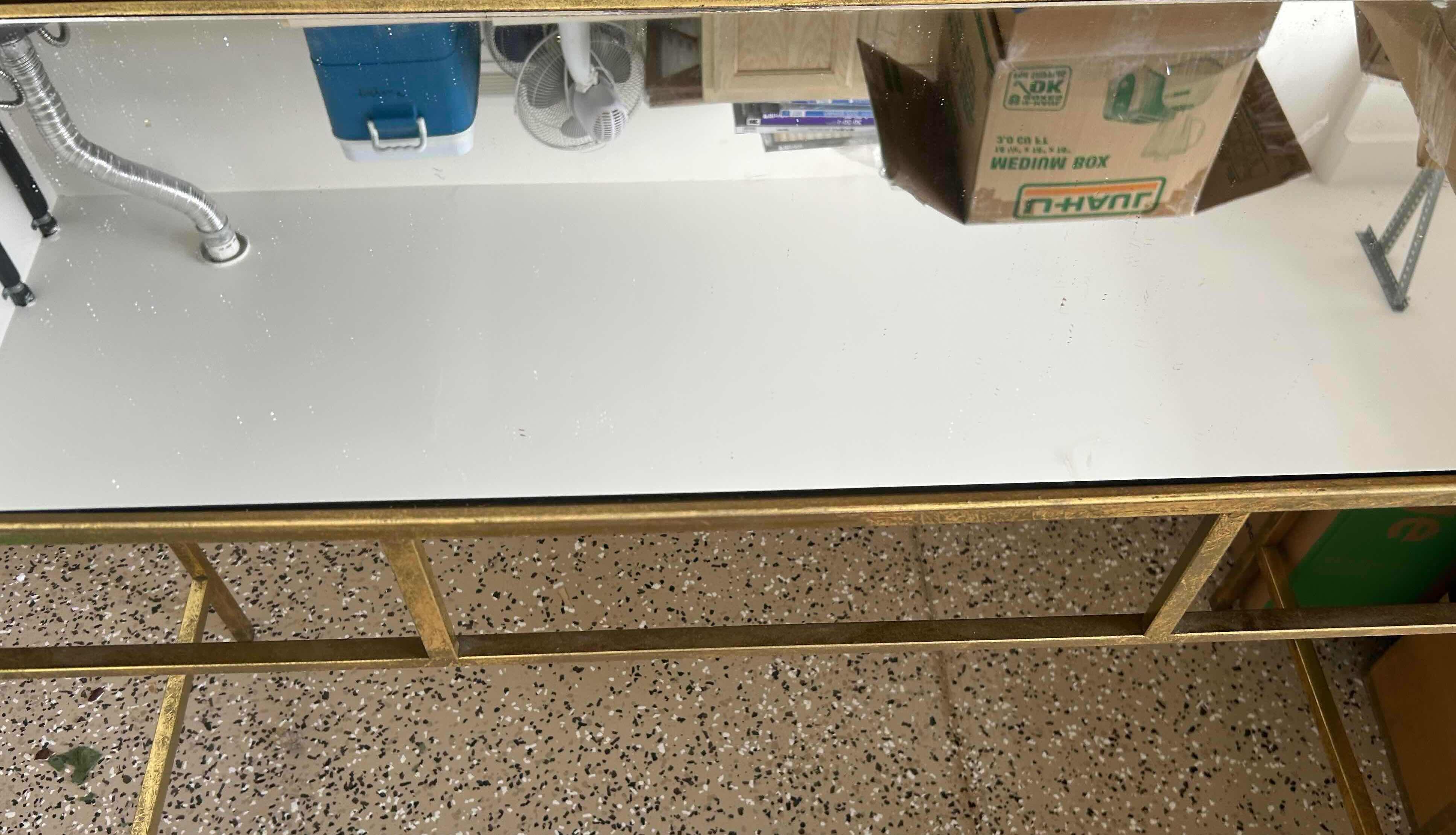 Photo 1 of GOLD CONSOLE TABLE 47" 18" H 32"