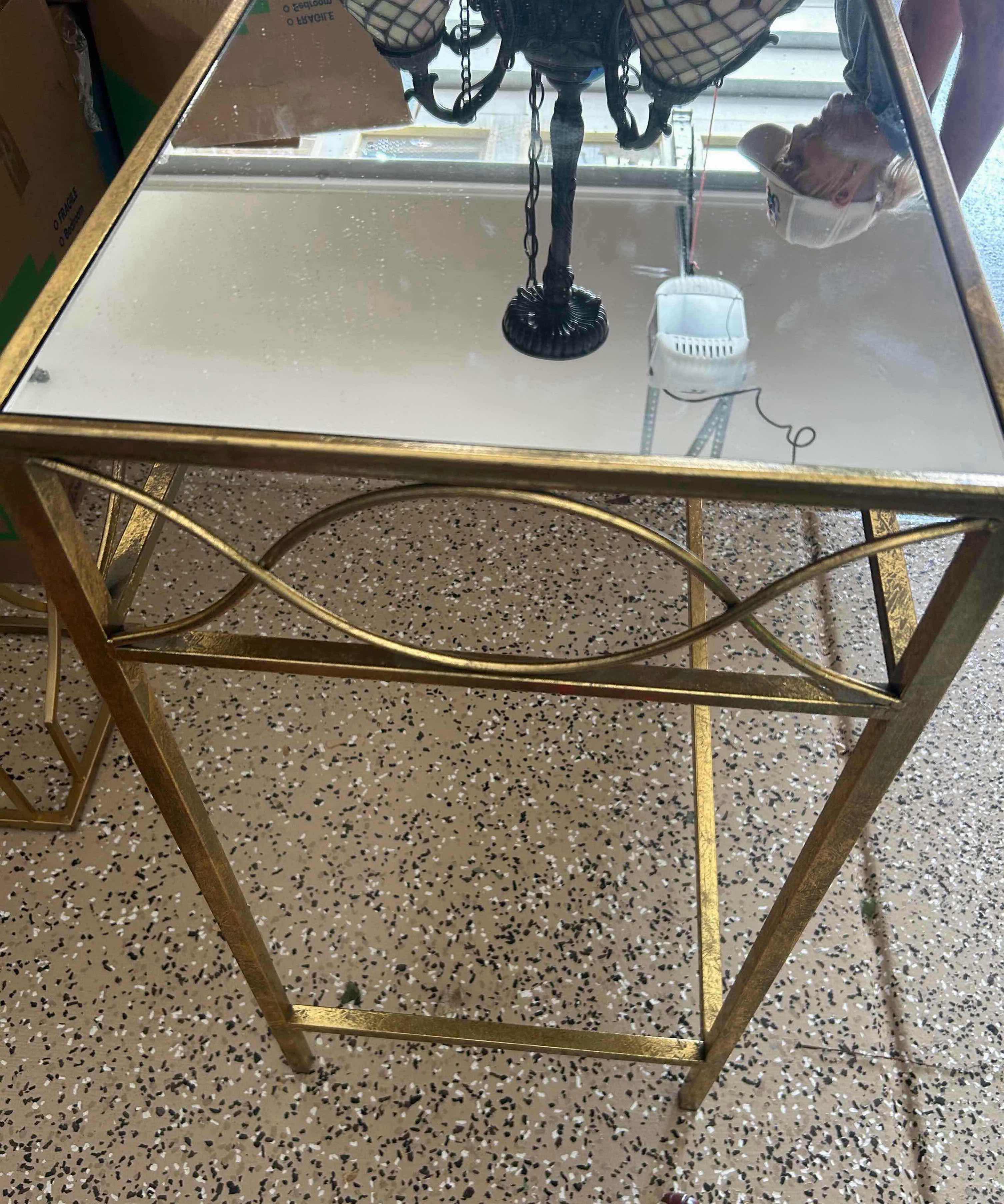 Photo 1 of GOLD CONSOLE TABLE 47" 18" H 32"