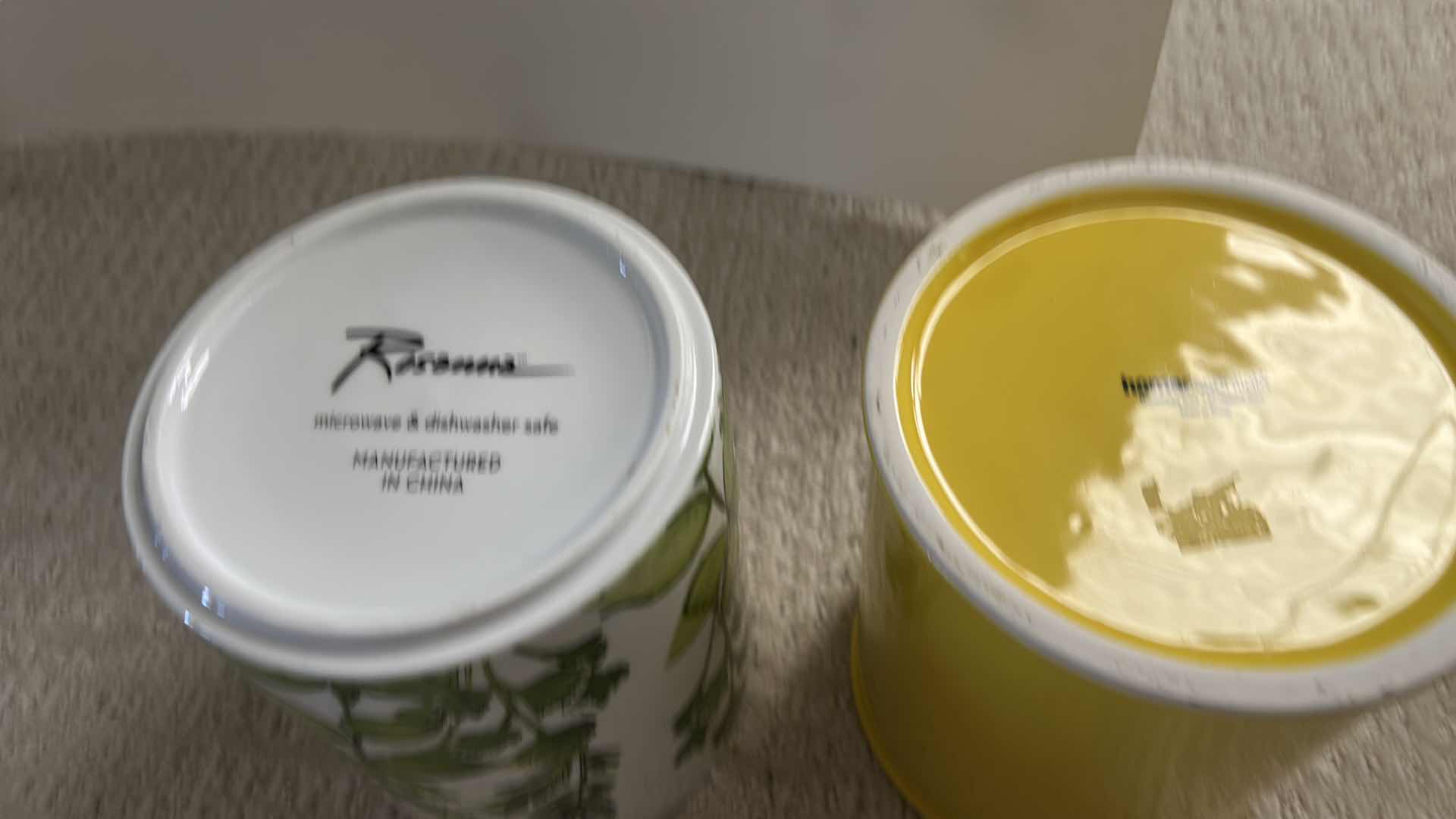 Photo 1 of 2 CERAMIC CANISTERS FEATURE BOTANICAL HERB ILLUSTRATIONS AND EMBOSSED FRENCH TEXT. H7.5”