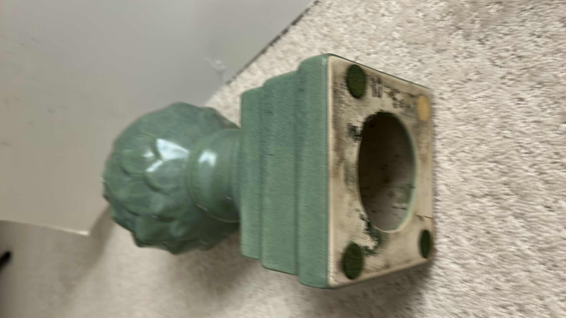 Photo 1 of ARTICHOKE ACCENT FEATURES A RUSTIC VINTAGE GREEN GLAZED FINISH ON A CERAMIC BODY. H14”