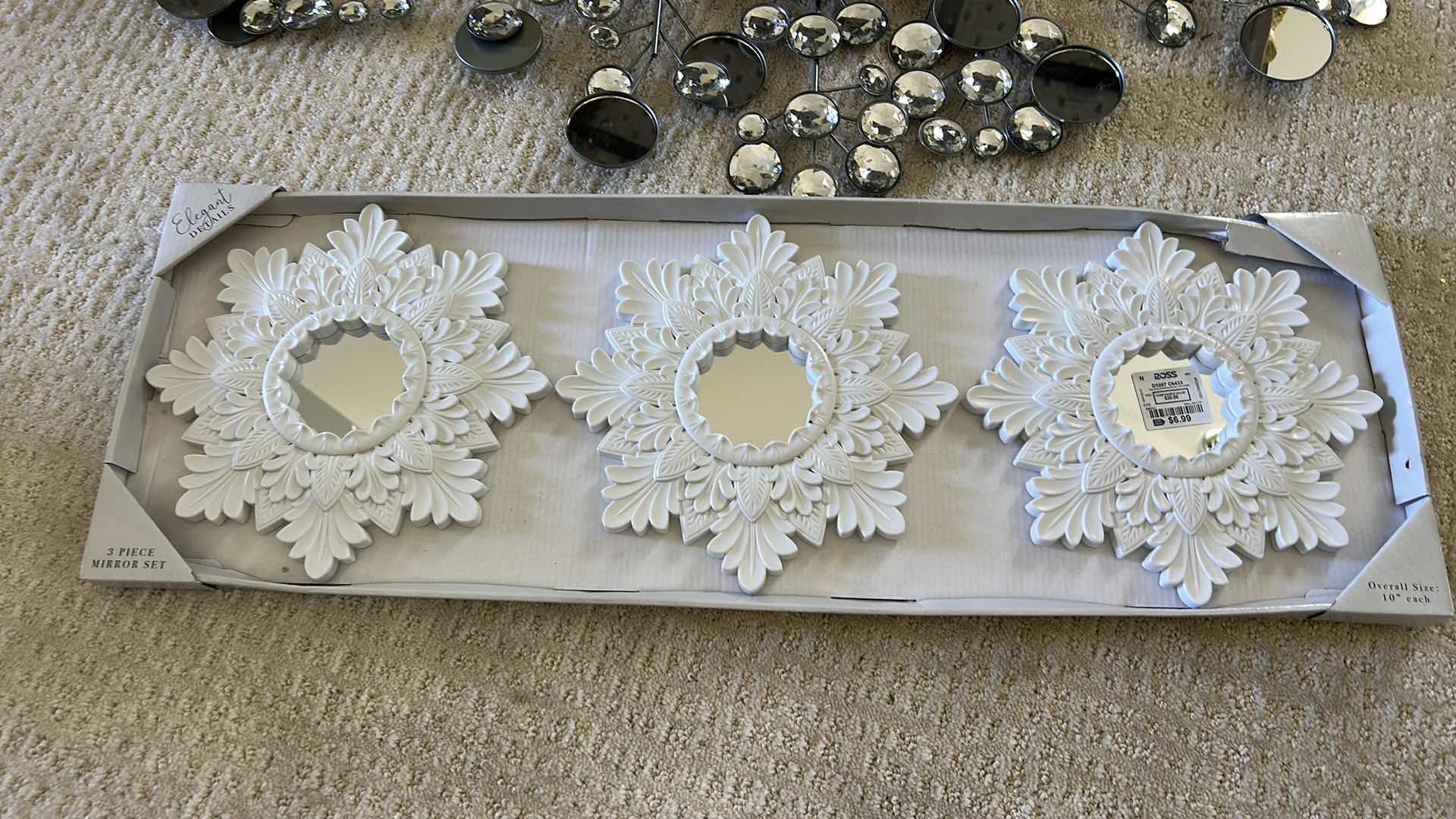 Photo 1 of 2 MIRRORED WALL DECOR PIECES (LARGEST 38” X H17”)