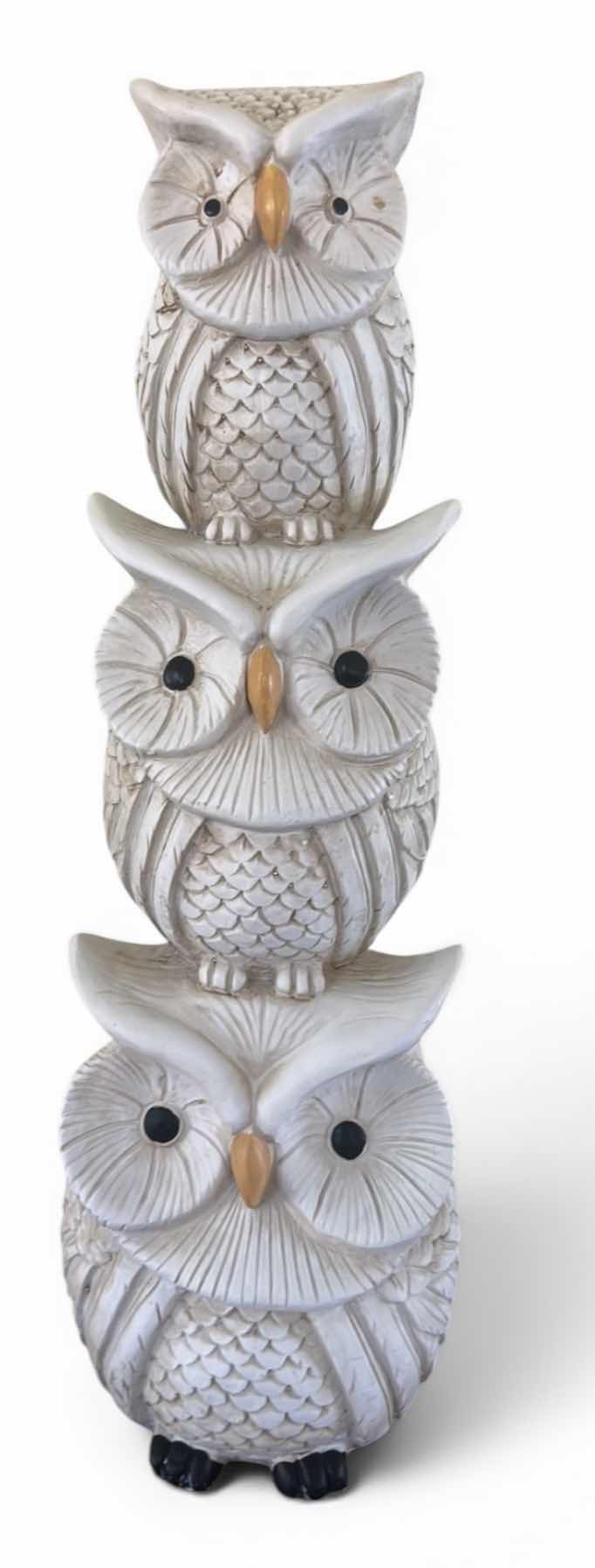 Photo 1 of HONEYBLOOM RESIN OWL STACK - WHITE (18”)