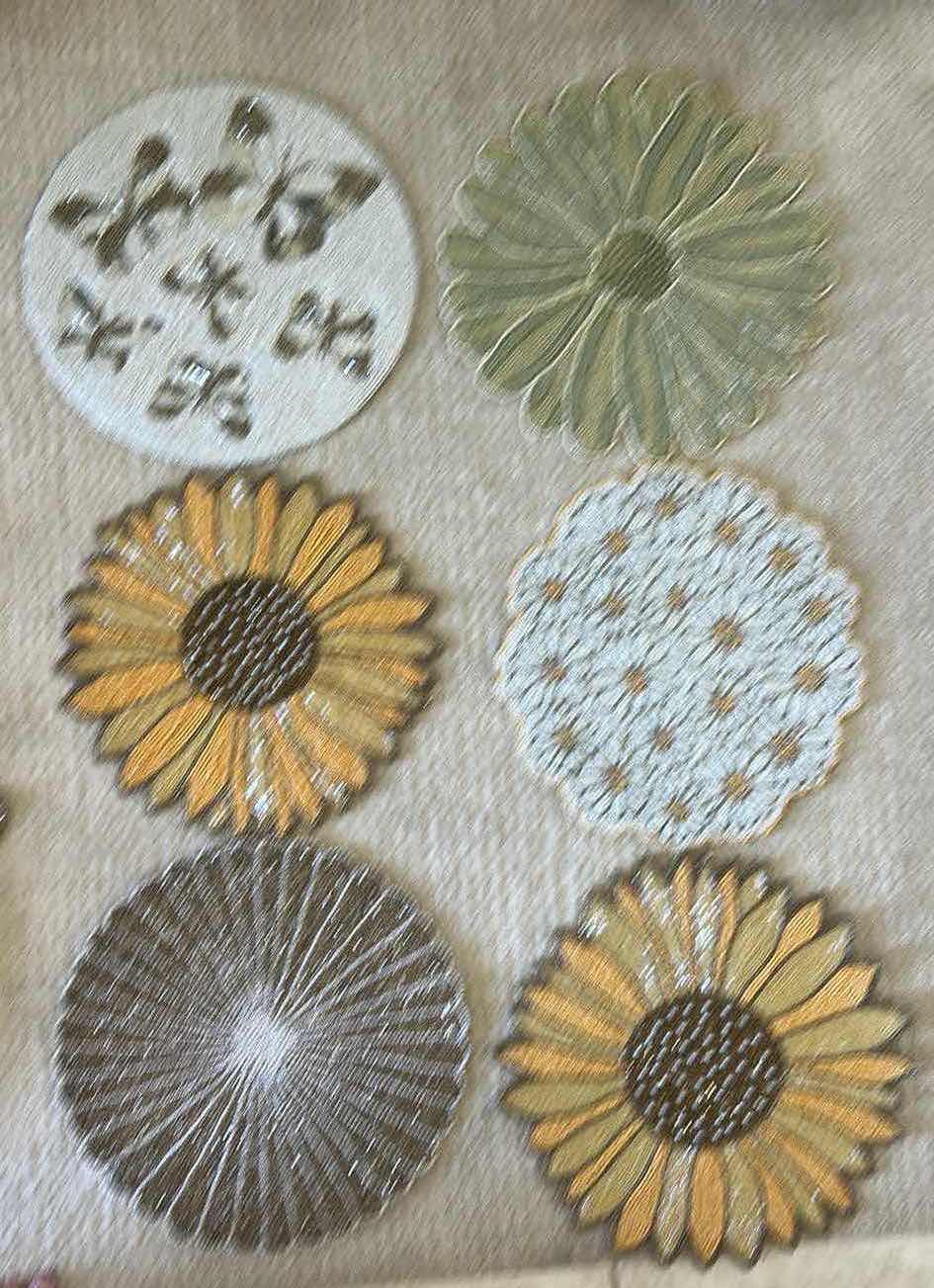 Photo 1 of 6- FLOWER AND BUTTERFLY BEADED PLACEMATS
