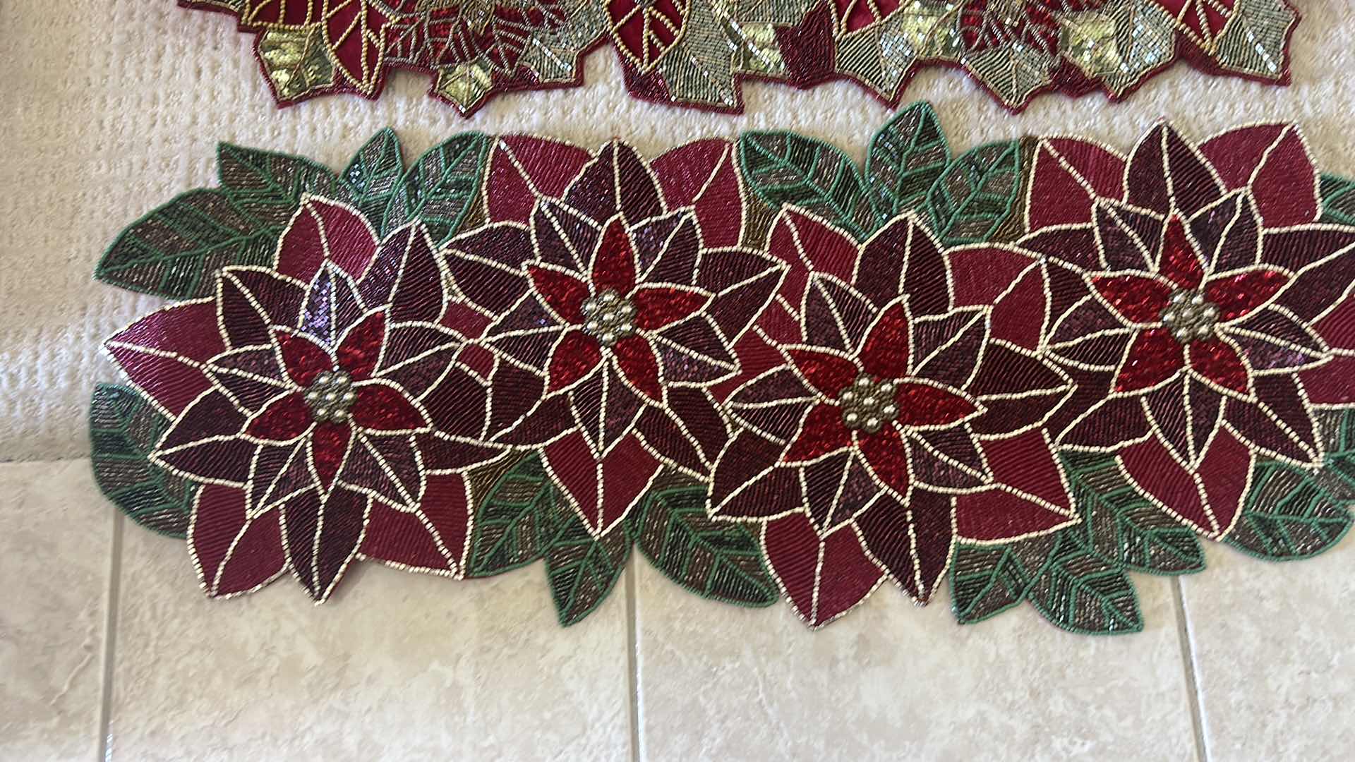Photo 1 of HOLIDAY DECOR - 6 BEADED CHRISTMAS PLACEMENTS