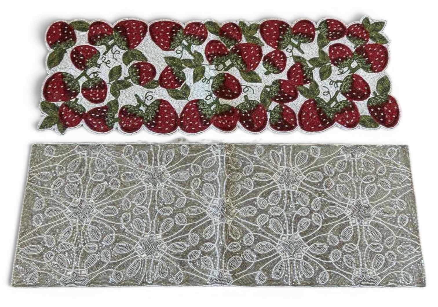 Photo 1 of HOLIDAY DECOR-  TWO BEADED TABLE RUNNERS 36”