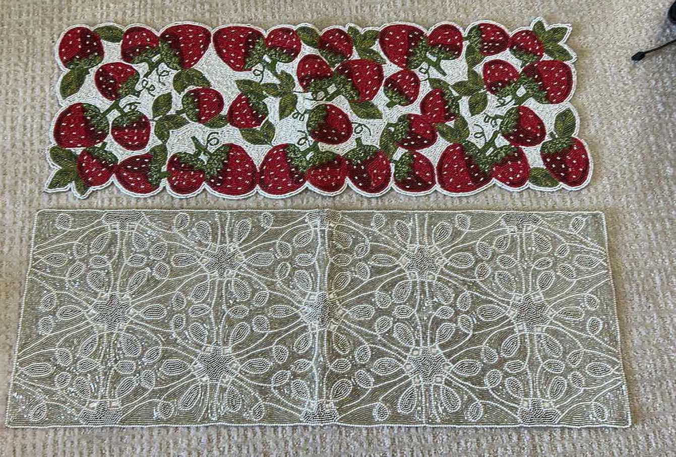 Photo 1 of HOLIDAY DECOR-  TWO BEADED TABLE RUNNERS 36”