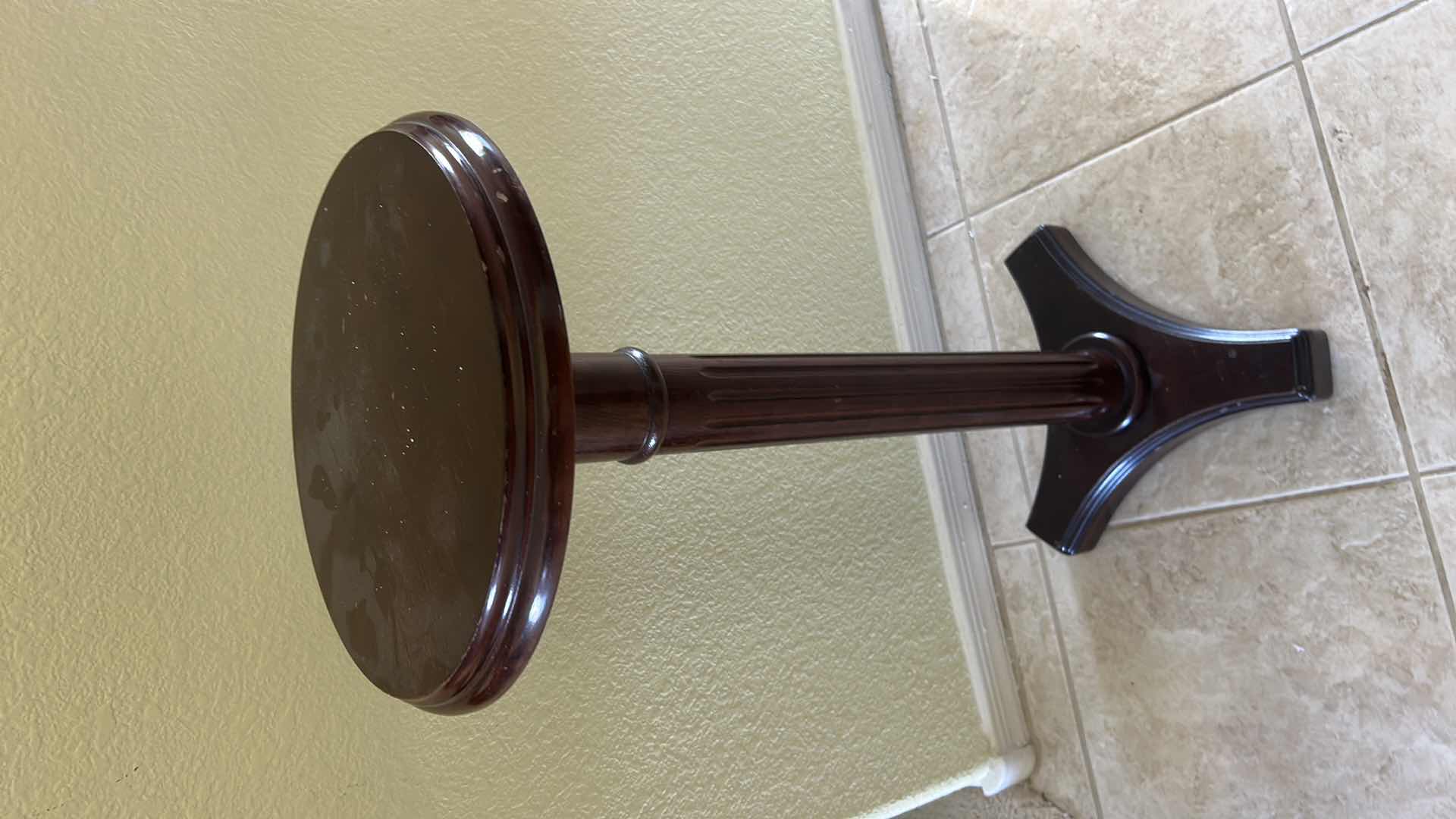 Photo 1 of DARK WOOD PLANT STAND 12” x H28”