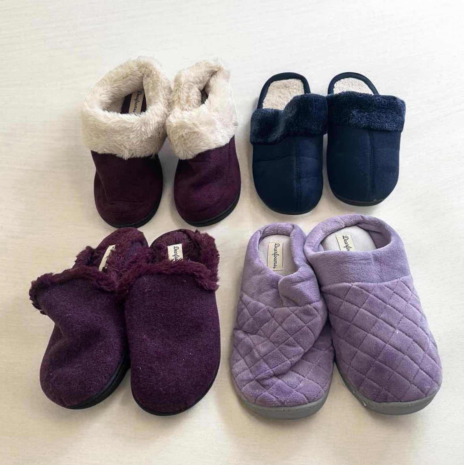 Photo 1 of 4-DEARFORMS PLUSH SLIPPERS 3 MEDIUM 1 SMALL