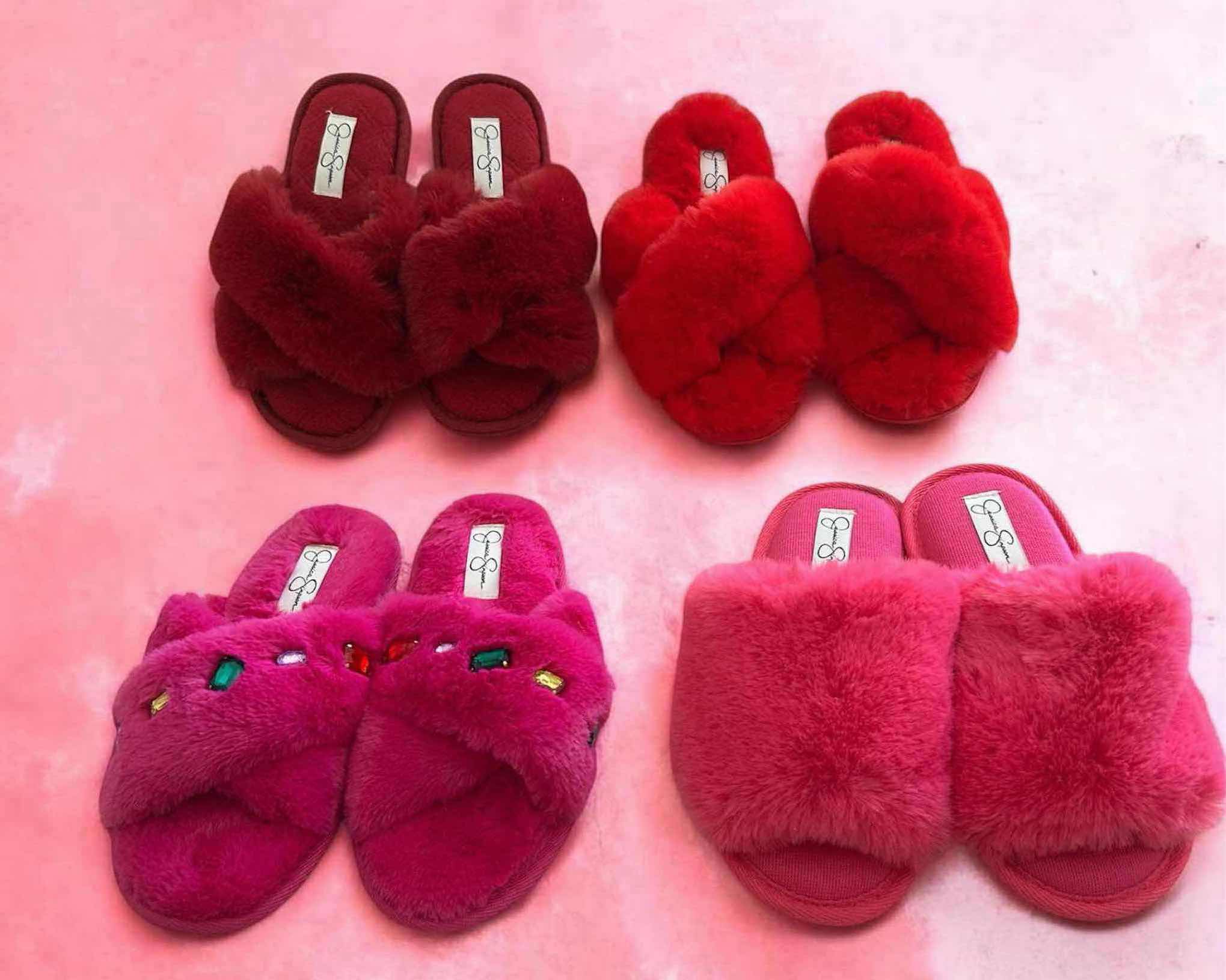 Photo 1 of 4- PLUSH JESSICA SIMPSON SLIPPERS 2 SMALL 2 MEDIUM
