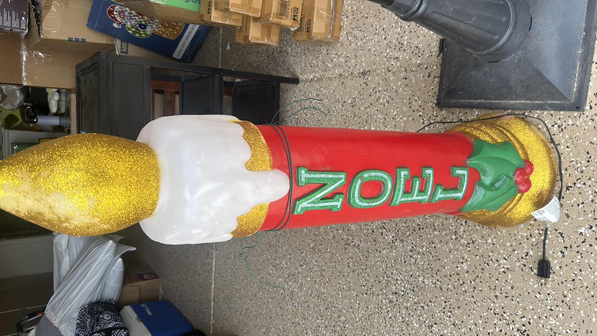 Photo 1 of 56 " NORTH POLE SNOWFALL LAMP & 2 LIGHTED NOEL CANDY CANE LIGHTS