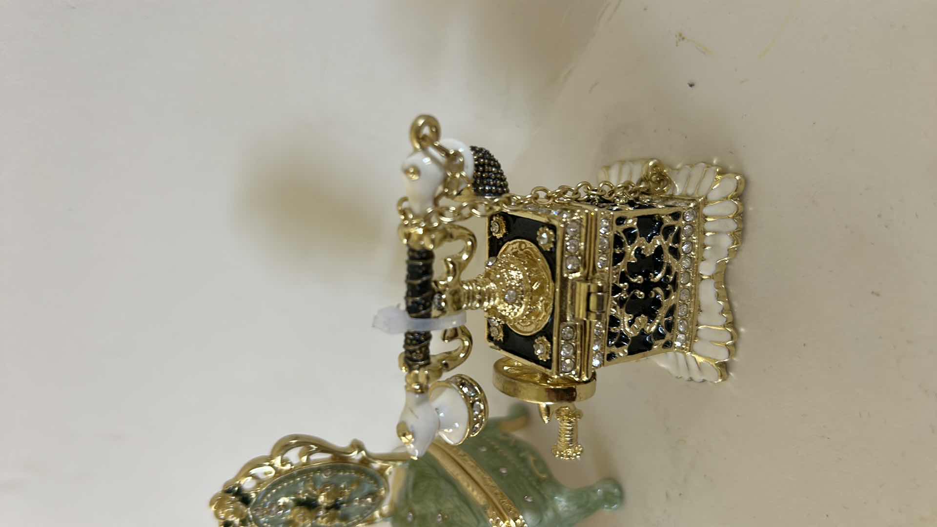 Photo 1 of TWO MINIATURE HINGED TRINKET BOXES H2.75”