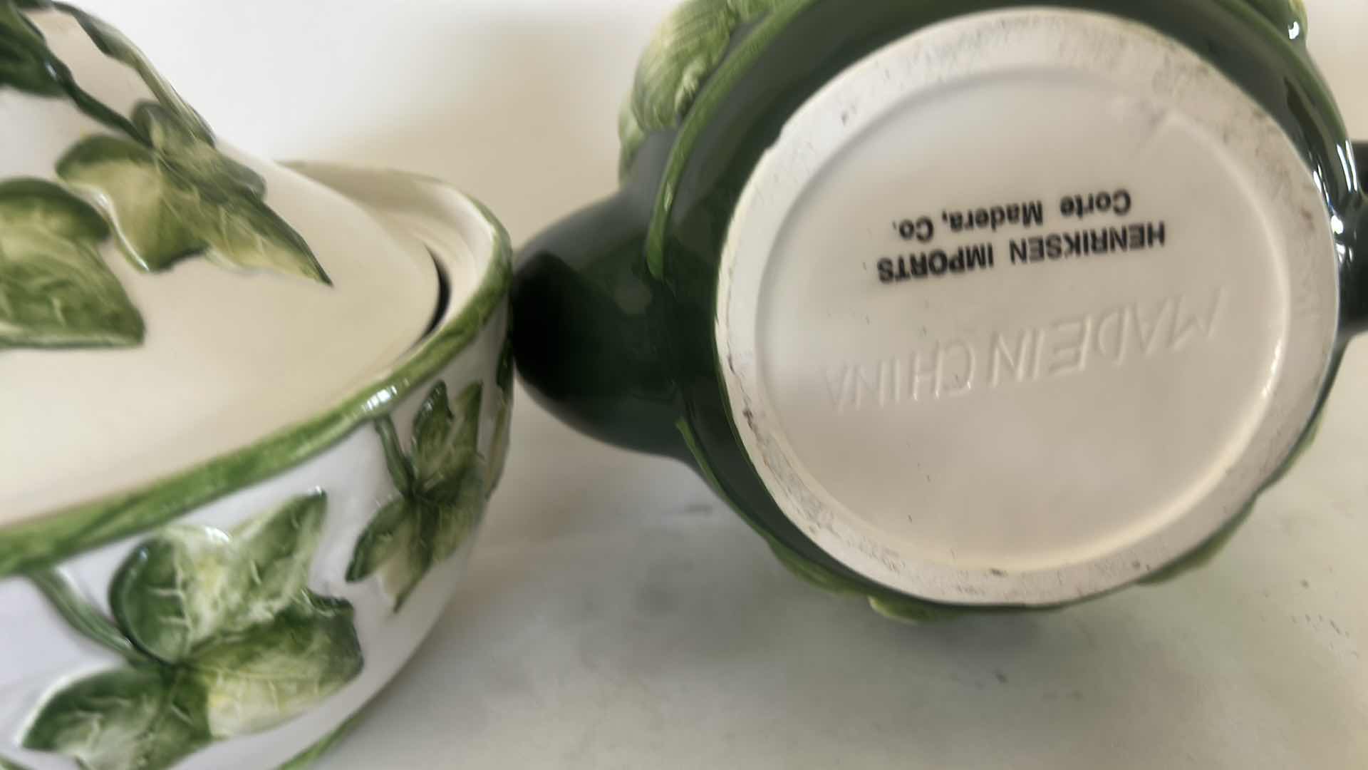 Photo 1 of CERAMIC TEAPOT AND LIDDED JAR