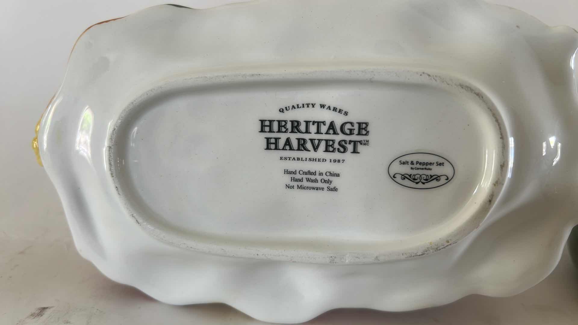 Photo 1 of HERITAGE HARVEST, THANKSGIVING, SALT AND PEPPER, SHAKER AND PORCELAIN PUMPKIN