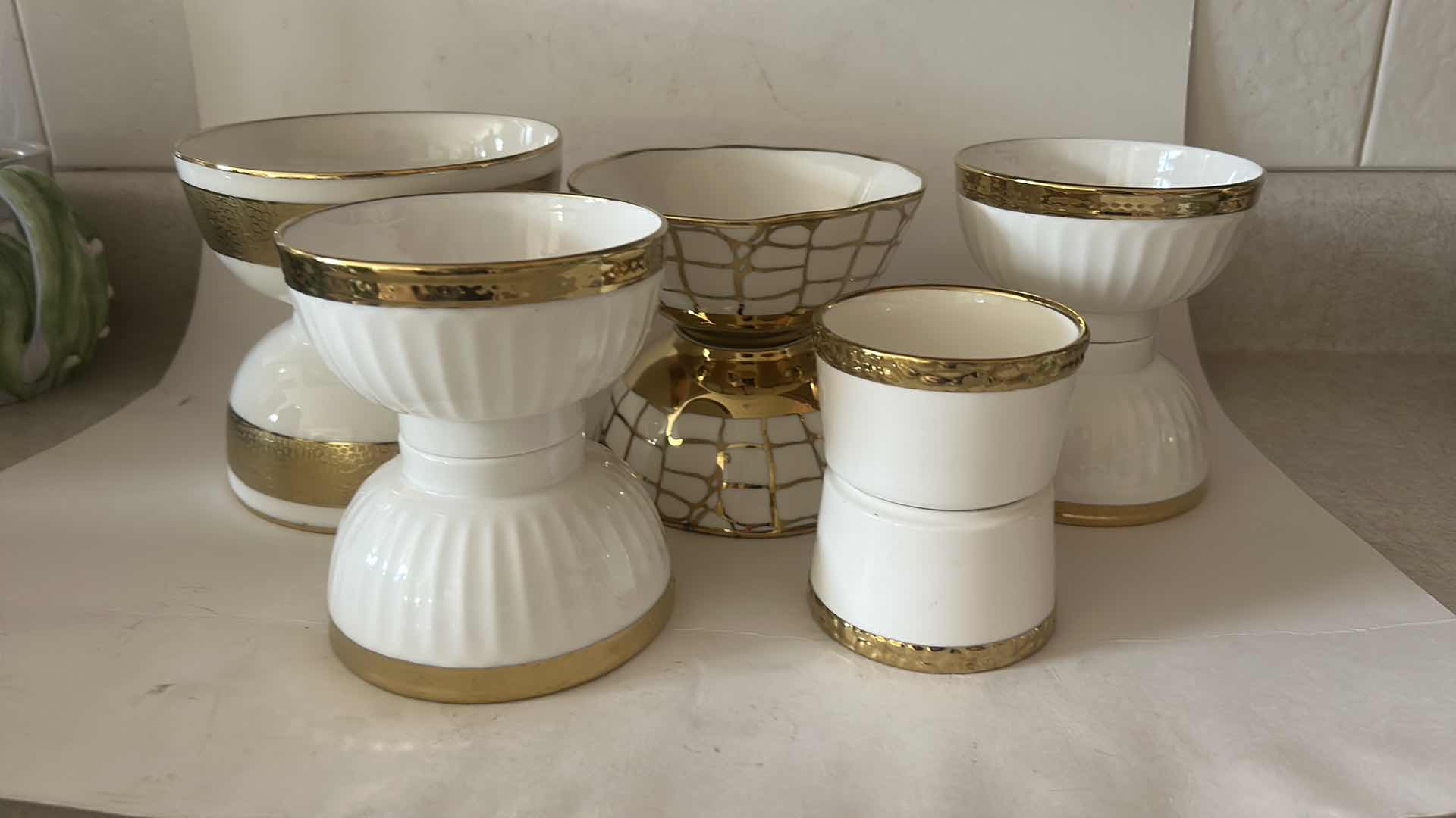 Photo 1 of 10 WHITE AND GOLD BOWLS