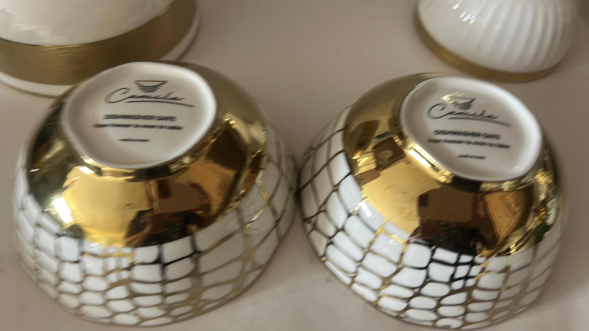 Photo 1 of 10 WHITE AND GOLD BOWLS