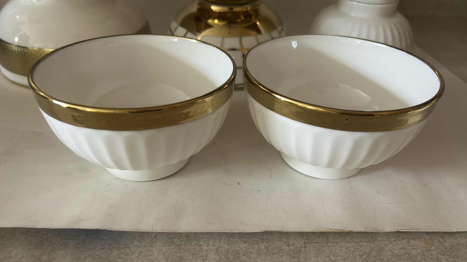 Photo 1 of 10 WHITE AND GOLD BOWLS