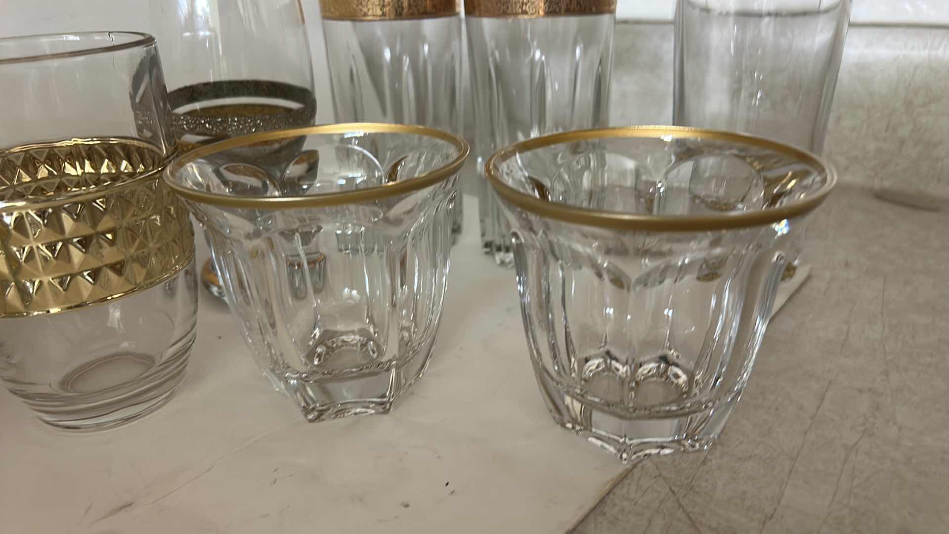 Photo 1 of 14 GOLD TIPPED GLASSWARE