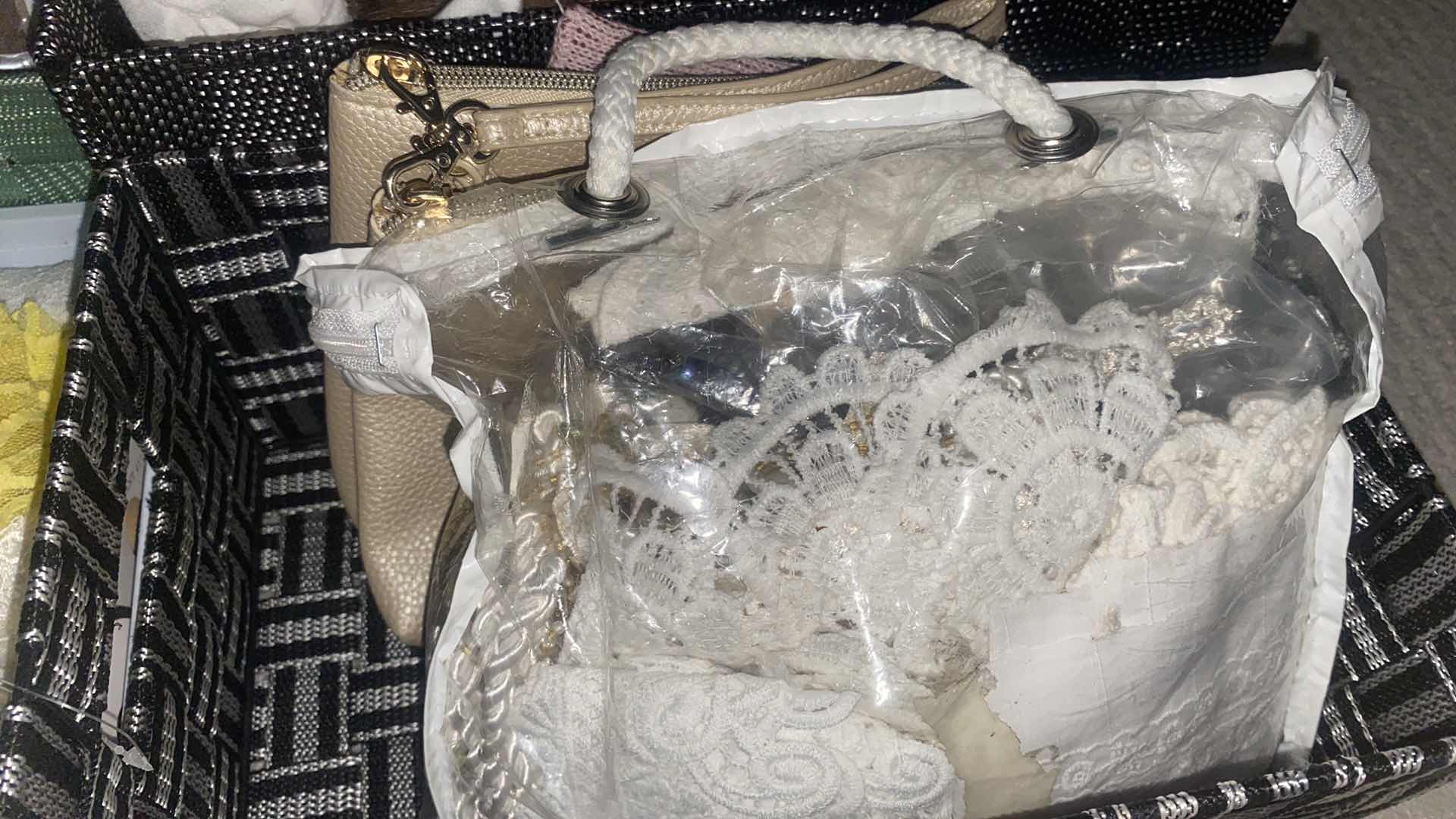Photo 1 of BASKETS WITH LACE TRIM, STOCKINGS AND SCARVES