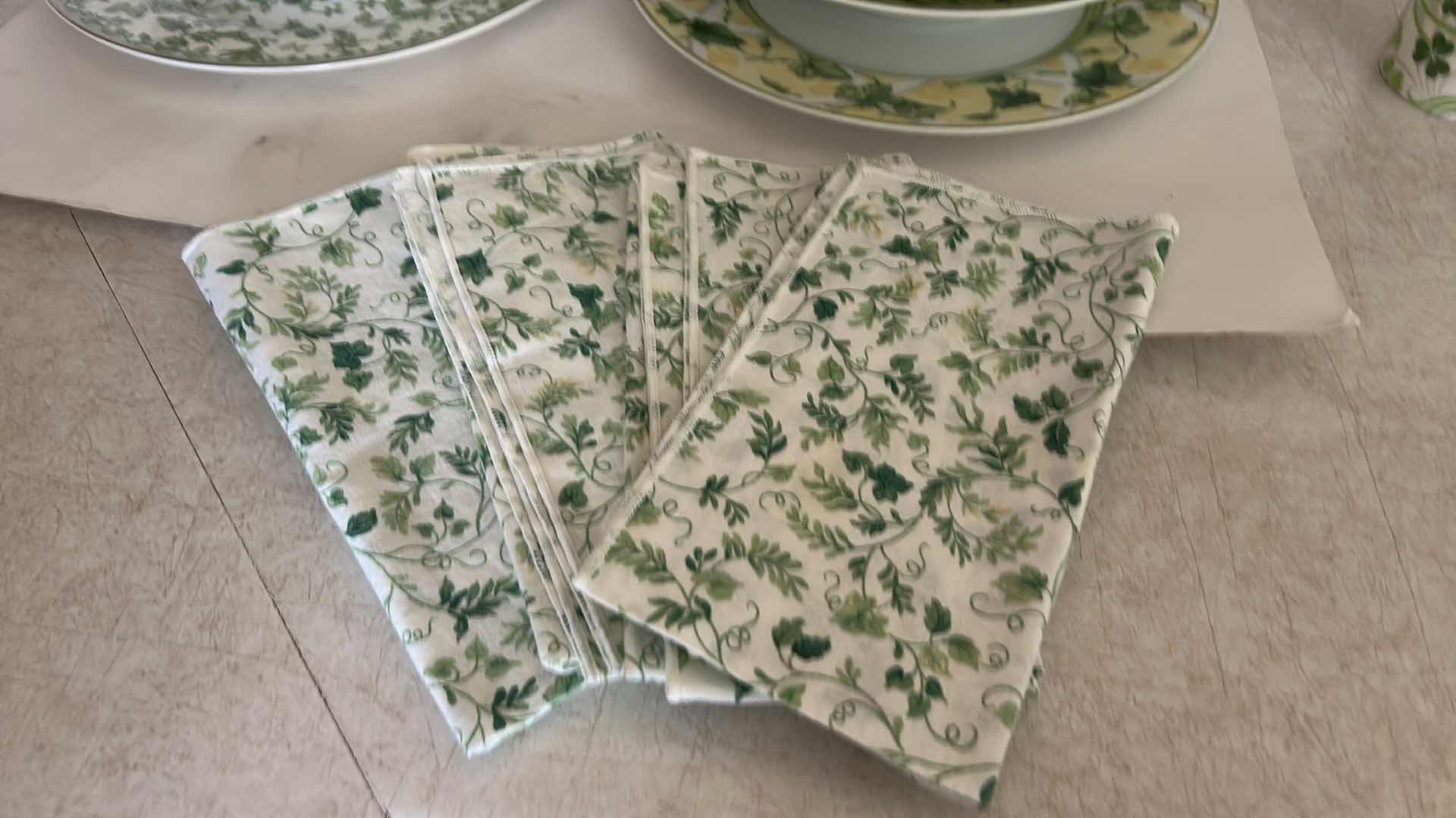 Photo 1 of 10 PC DINNER WARE AND 4 NAPKINS