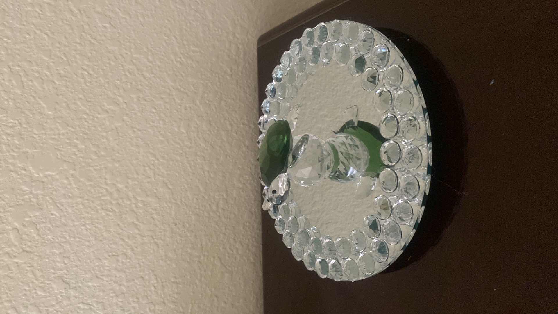 Photo 1 of CRYSTAL FAUCET CUT DOG FIGURINE 4” & TURTLE 3” WITH ROUND GLASS TRAY 8”