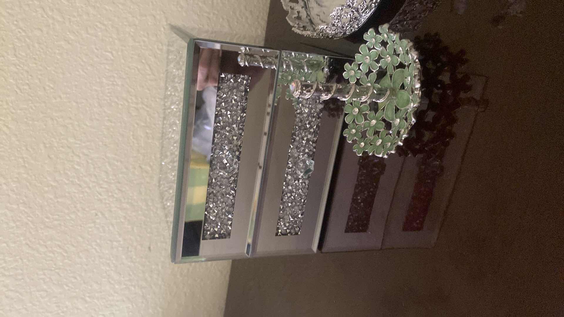 Photo 1 of TWO DRAWER MIRRORED JEWELRY BOX RING HOLDER & NECKLACE HOLDER