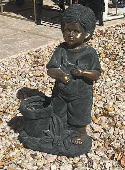 Photo 1 of OUTDOOR DECOR - PLASTER BOY STATUE H22”