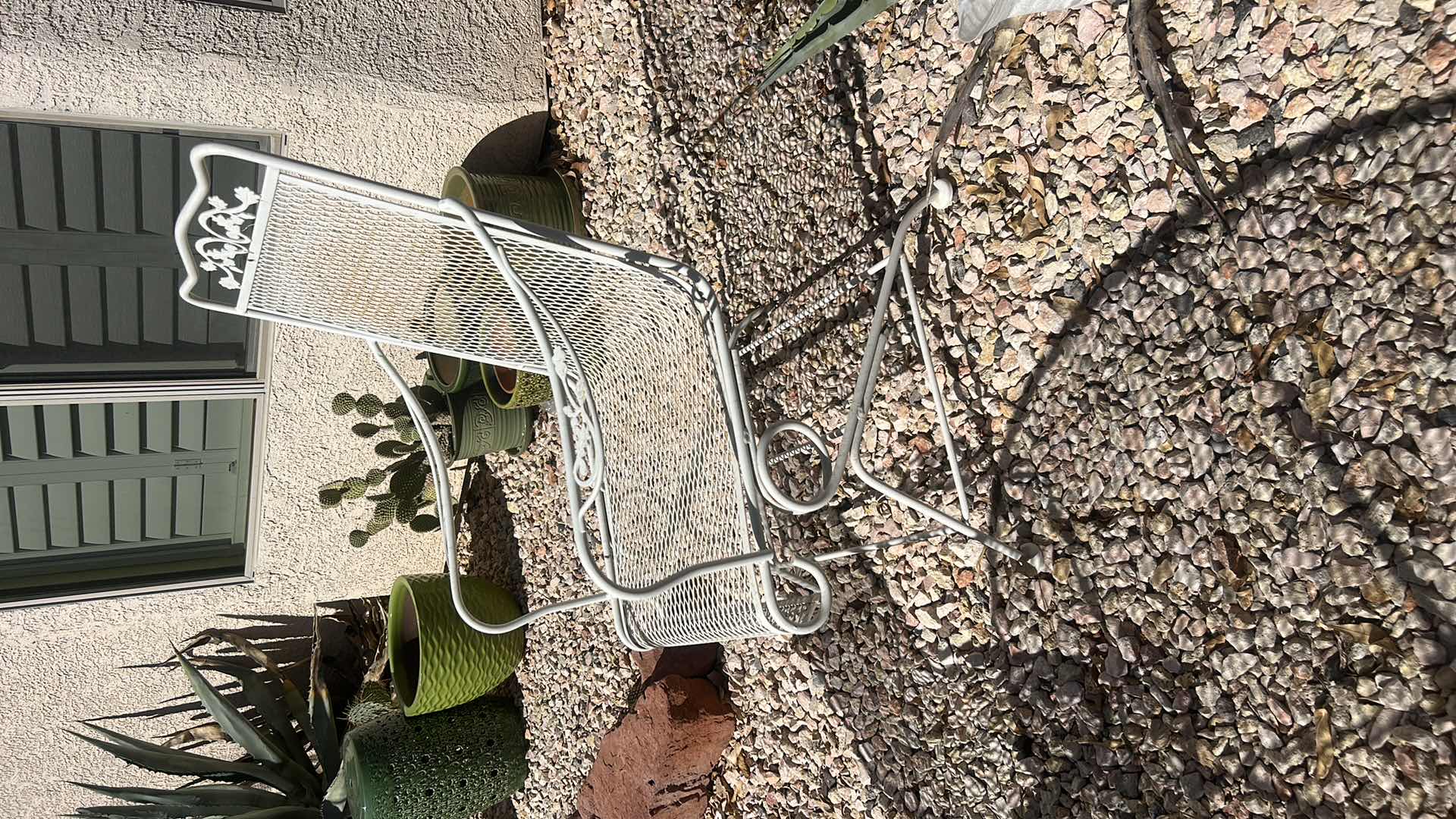 Photo 1 of WHITE VINTAGE WROUGHT IRON PATIO CHAIR $350
