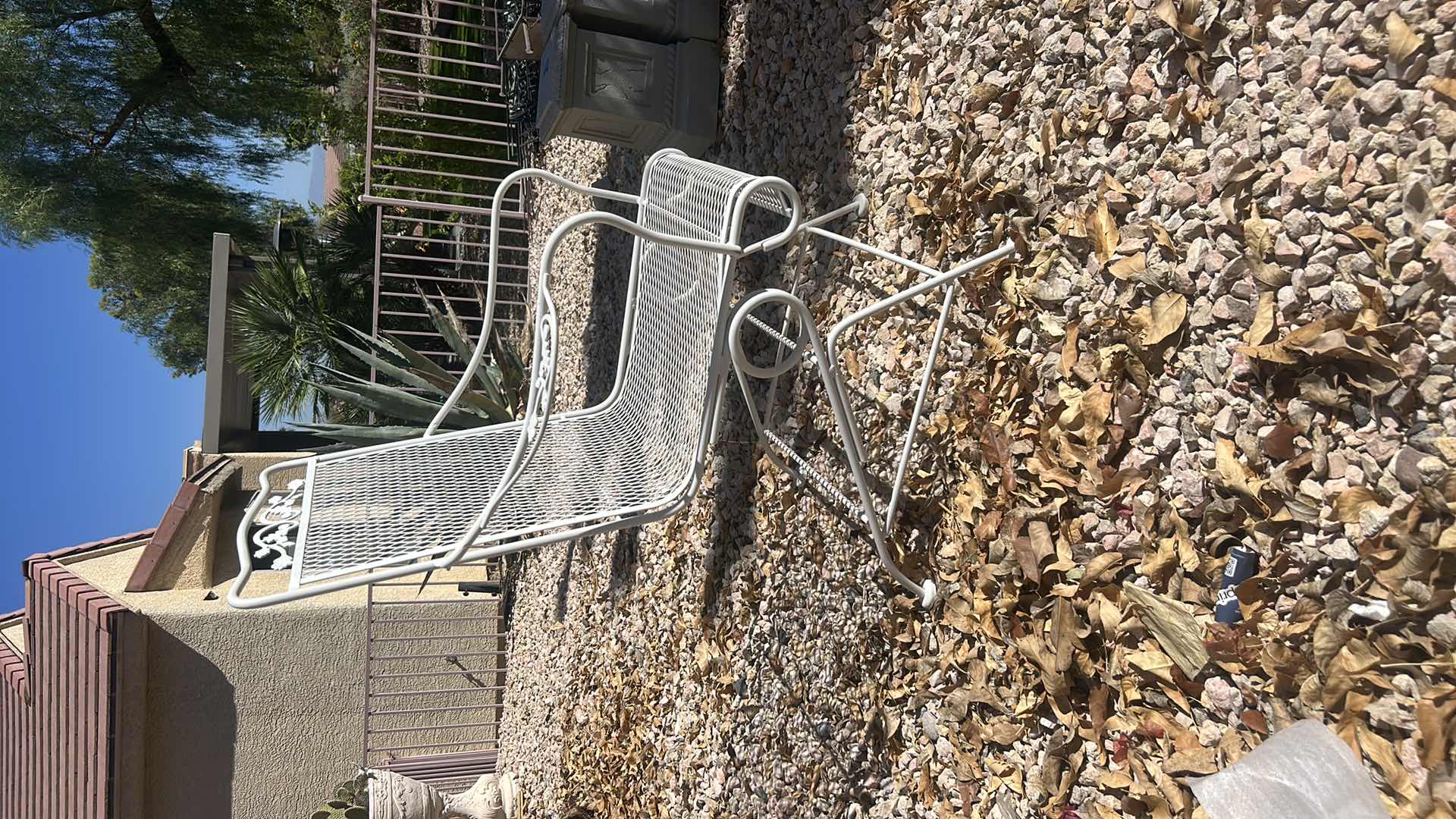 Photo 1 of WHITE VINTAGE WROUGHT IRON PATIO CHAIR $350