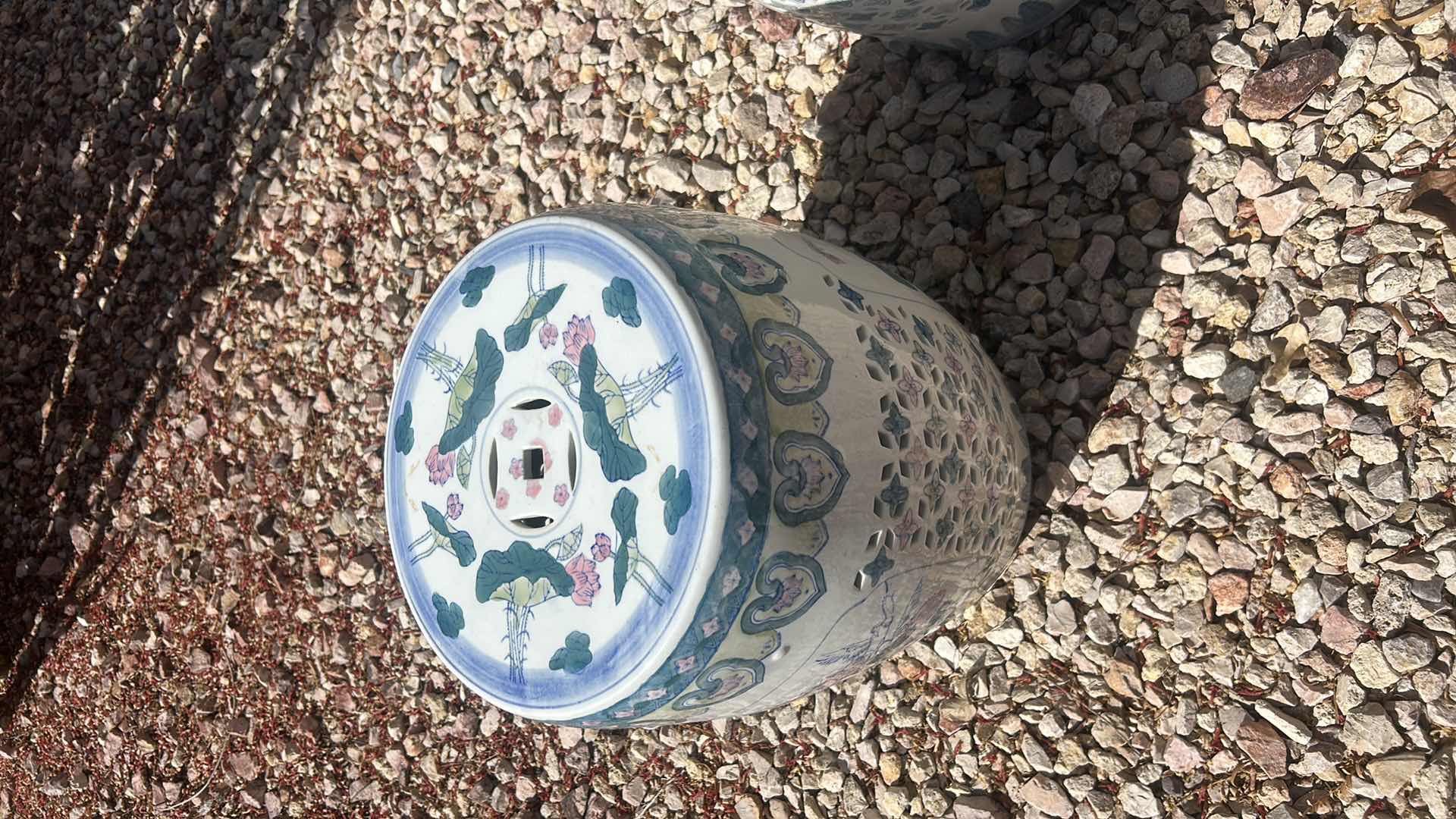 Photo 1 of VINTAGE CHINESE FAMILLE ROSE PORCELAIN GARDEN STOOL H18” ($850 ON ETSY)